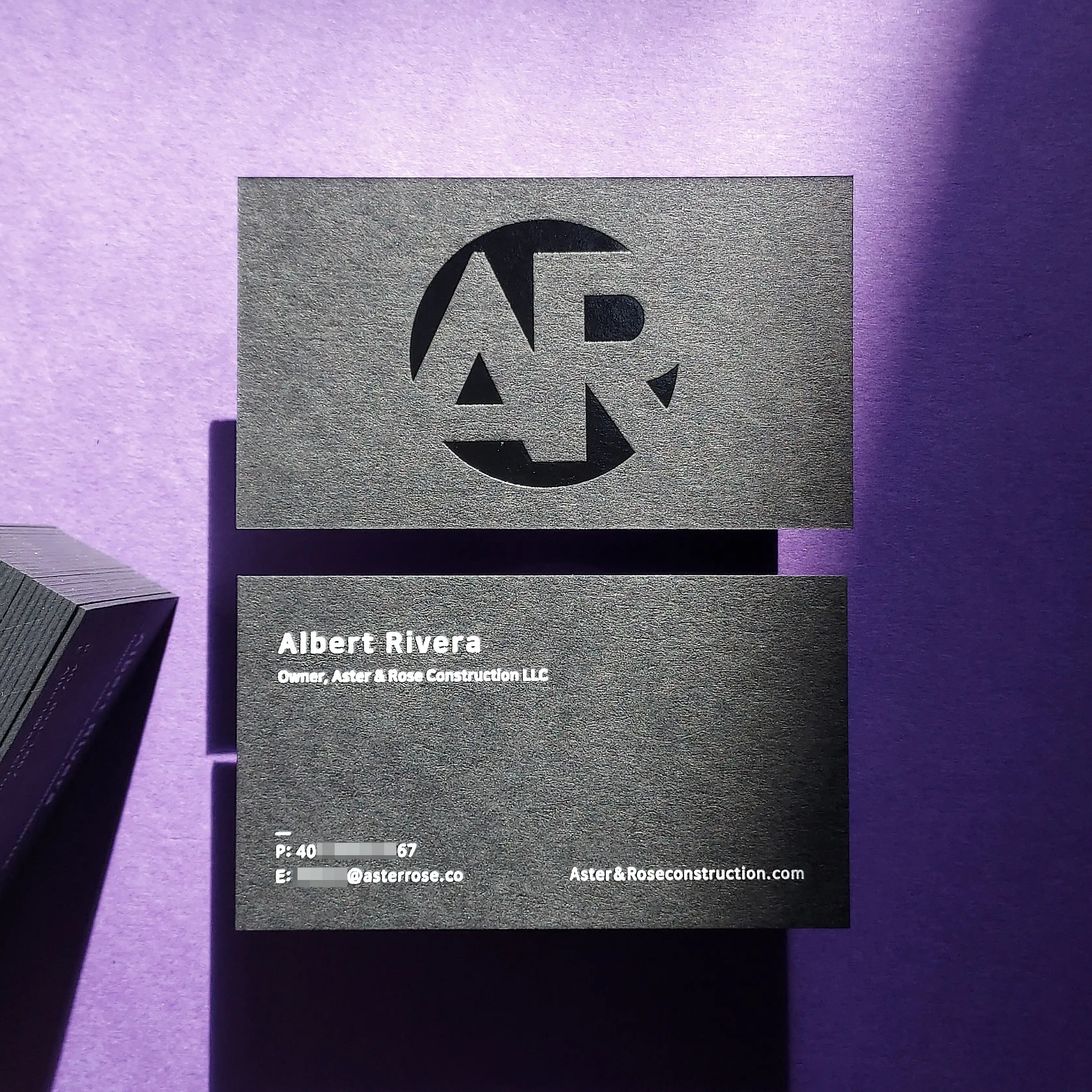 Buy Luxe Custom Black Business Cards – Premium Foil Accents | OddPlanPrint