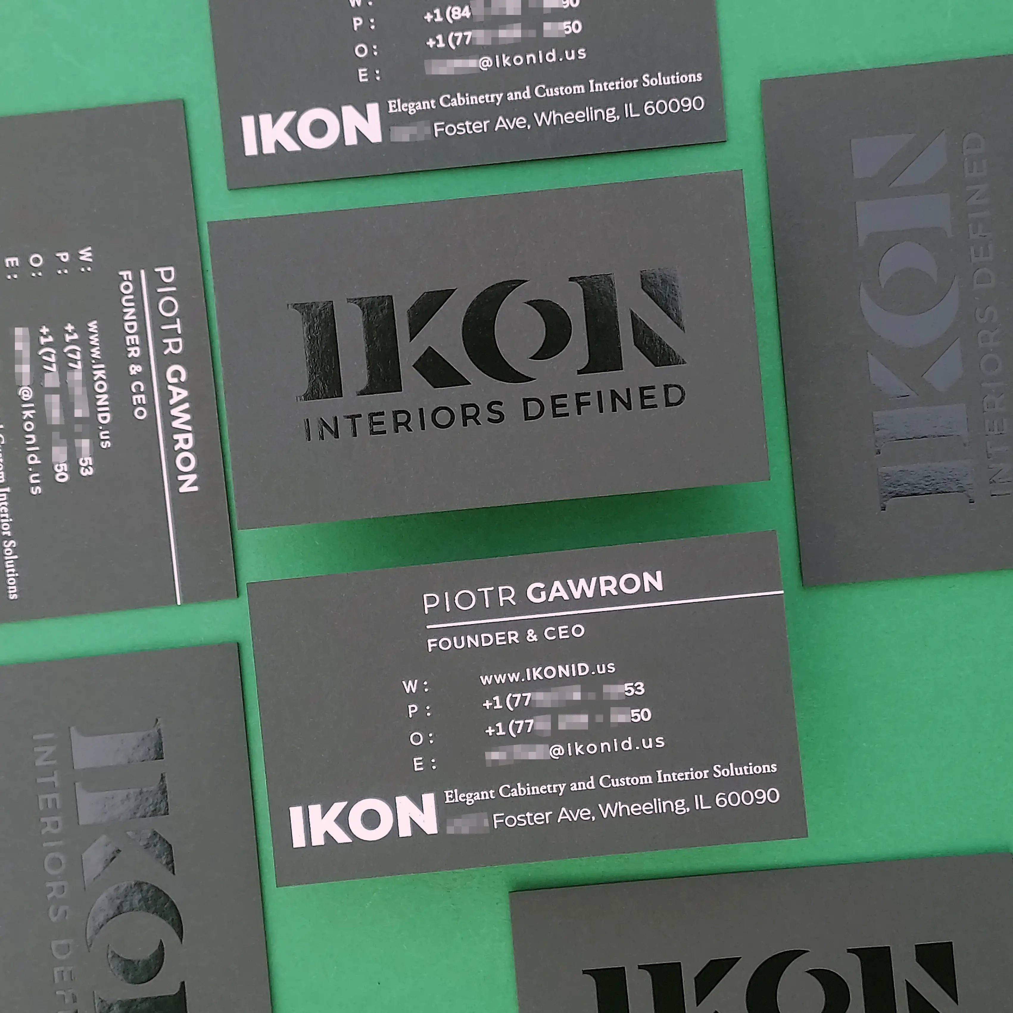 Buy Exclusive Custom Black Business Cards – Smooth Black Foil | OddPlanPrint