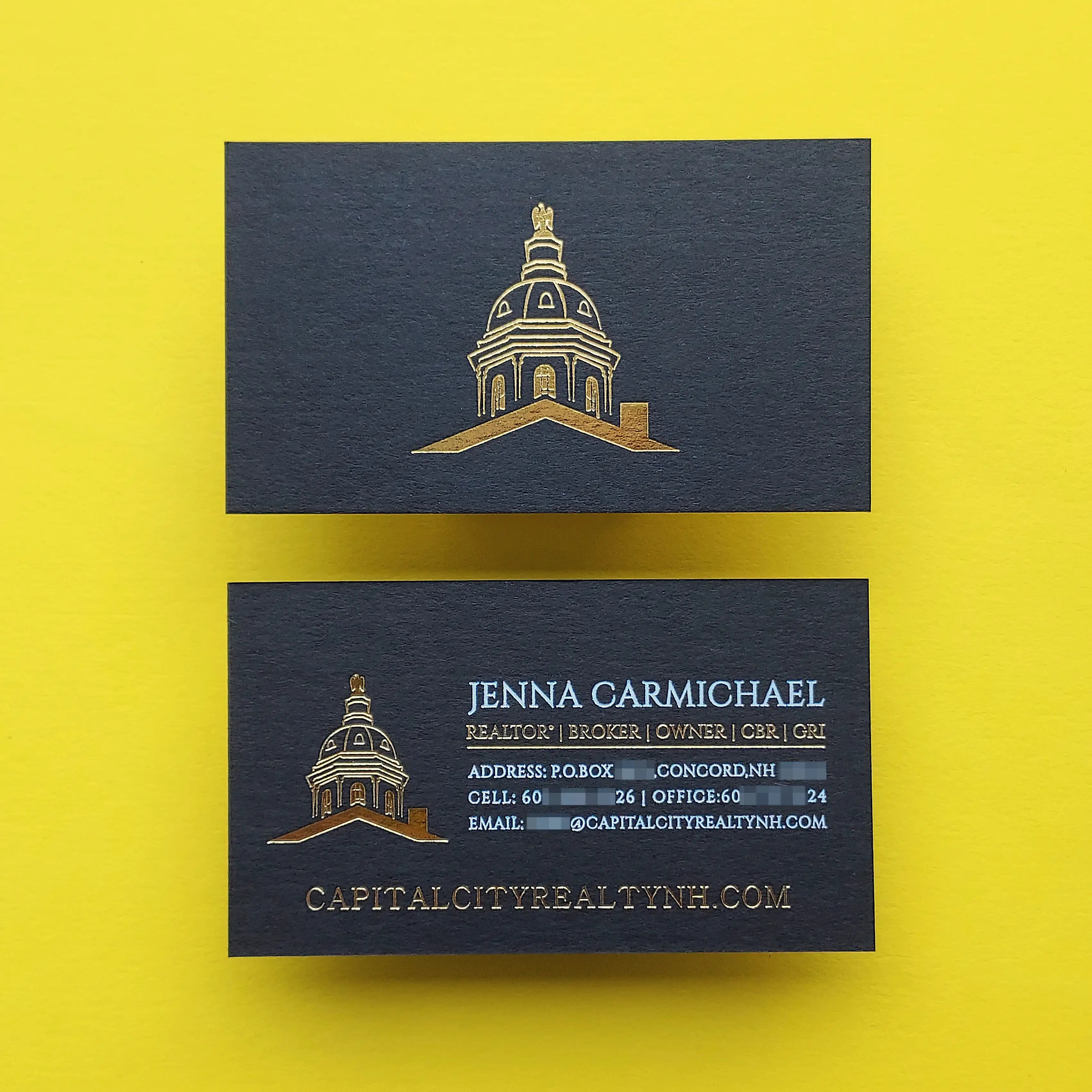 Buy Professional Custom Black Business Cards – High Contrast Foil | OddPlanPrint