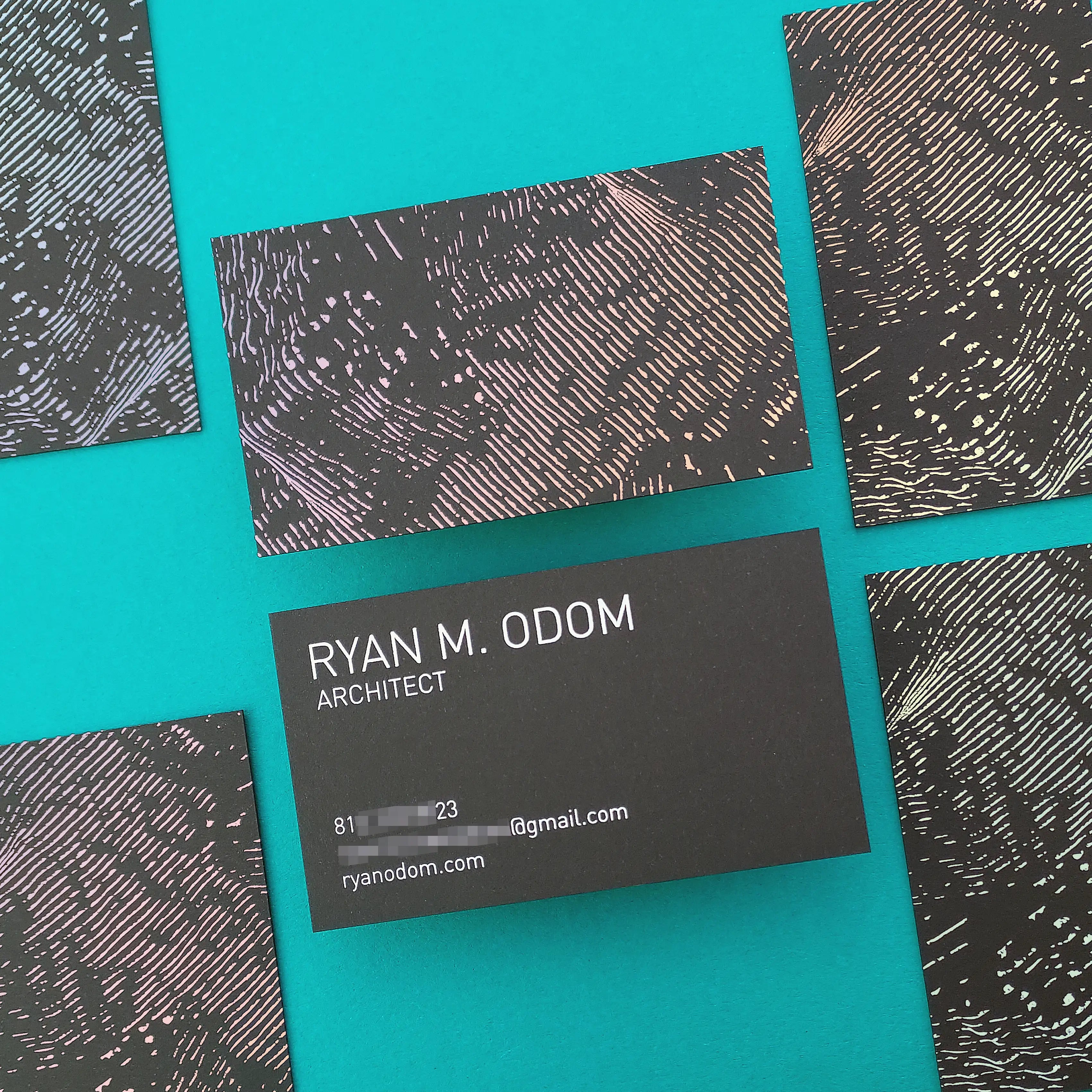 Buy Hologram Custom Black Business Cards – Handcrafted Look | OddPlanPrint