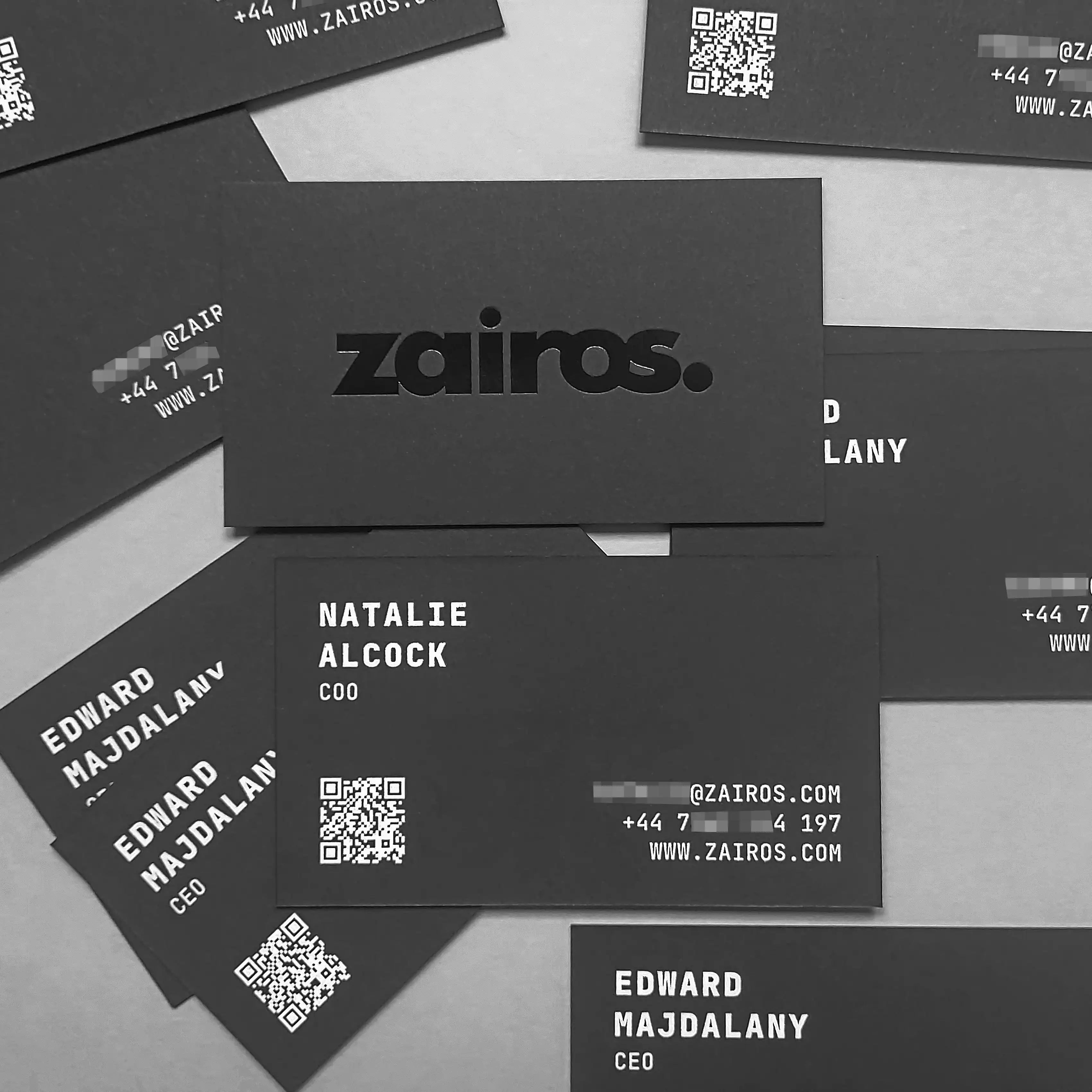 Buy thick black luxury card with black & white foil | OddPlanPrint