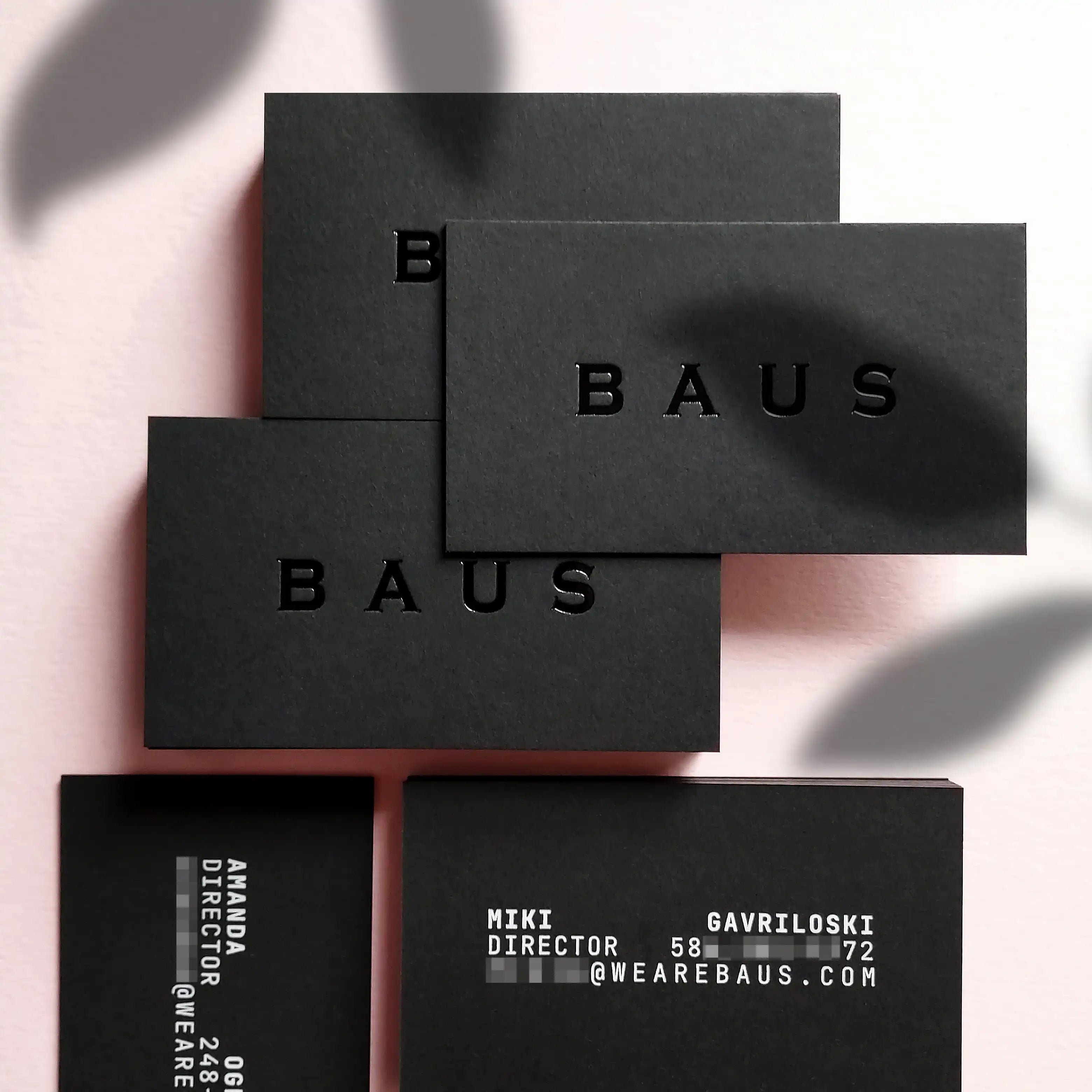 Buy Premium Business Cards – All black cards with black foil mark and crisp white text - OddPlanPrint