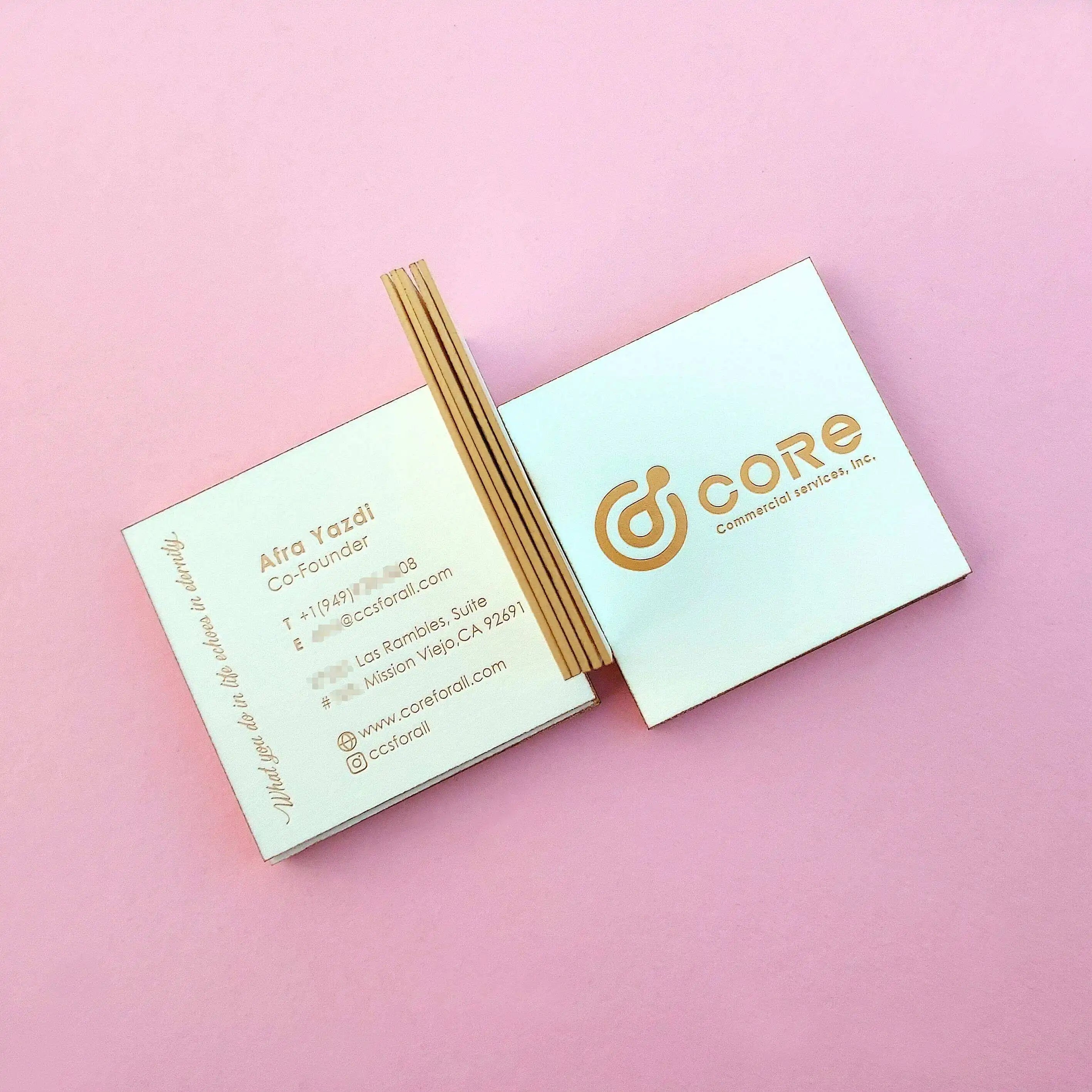 Buy Ultra Custom Gold Painted Edge - Cotton Business Cards - Deboss with Shine - OddPlanPrint