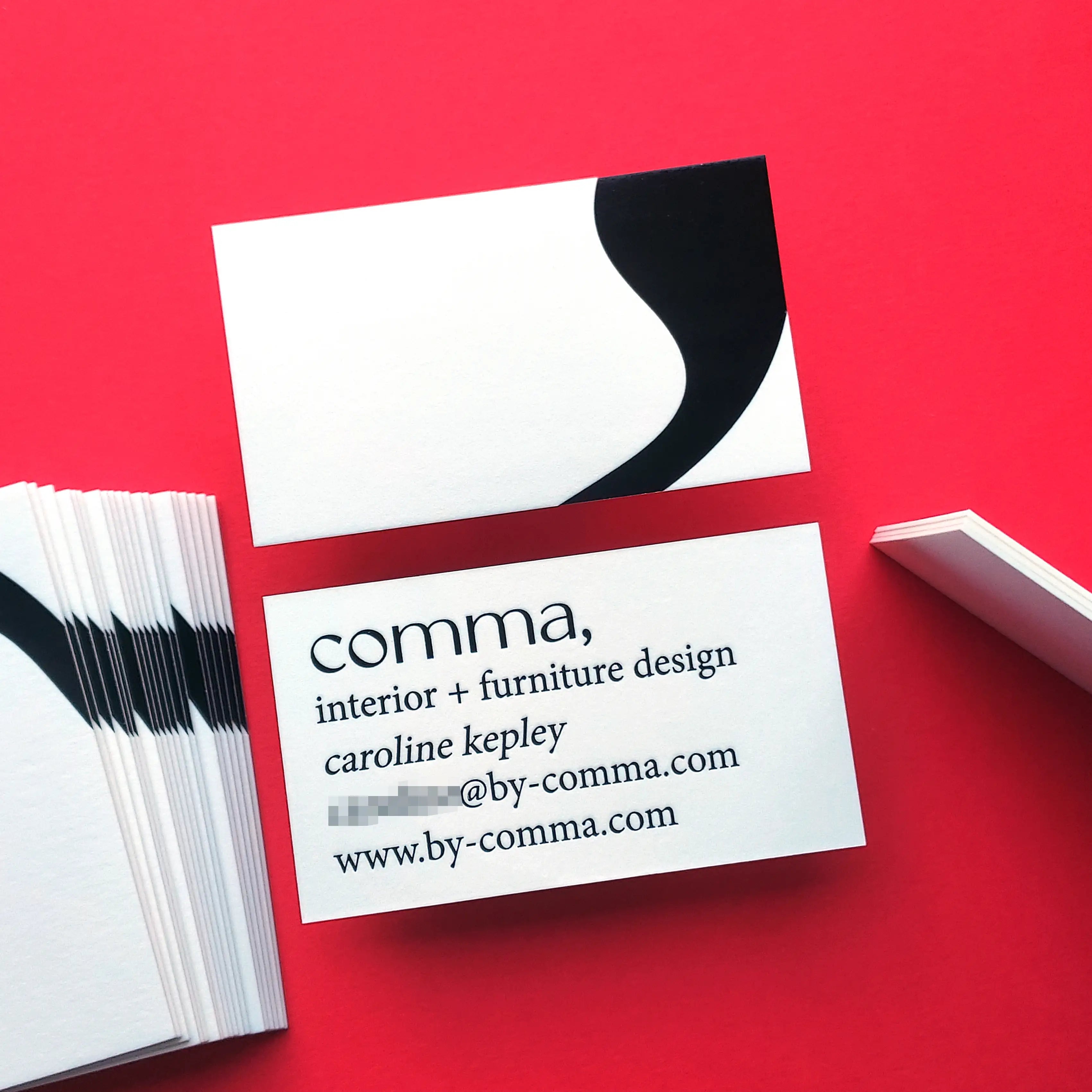 Buy Luxury Custom Cotton Business Cards – Edge Painted Black | OddPlanPrint