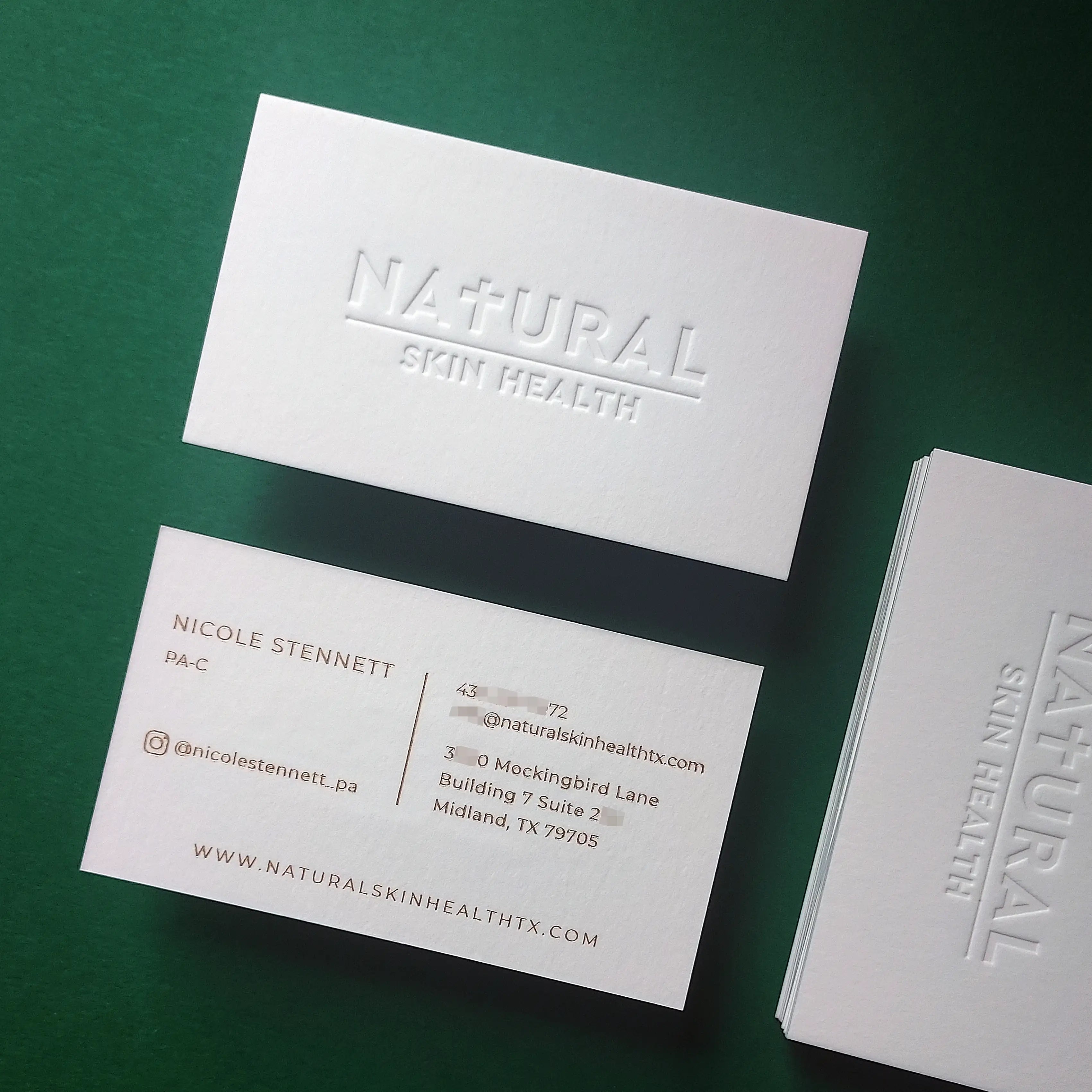 Buy Delicate Custom Cotton Business Cards – Floral Foil Accent | OddPlanPrint