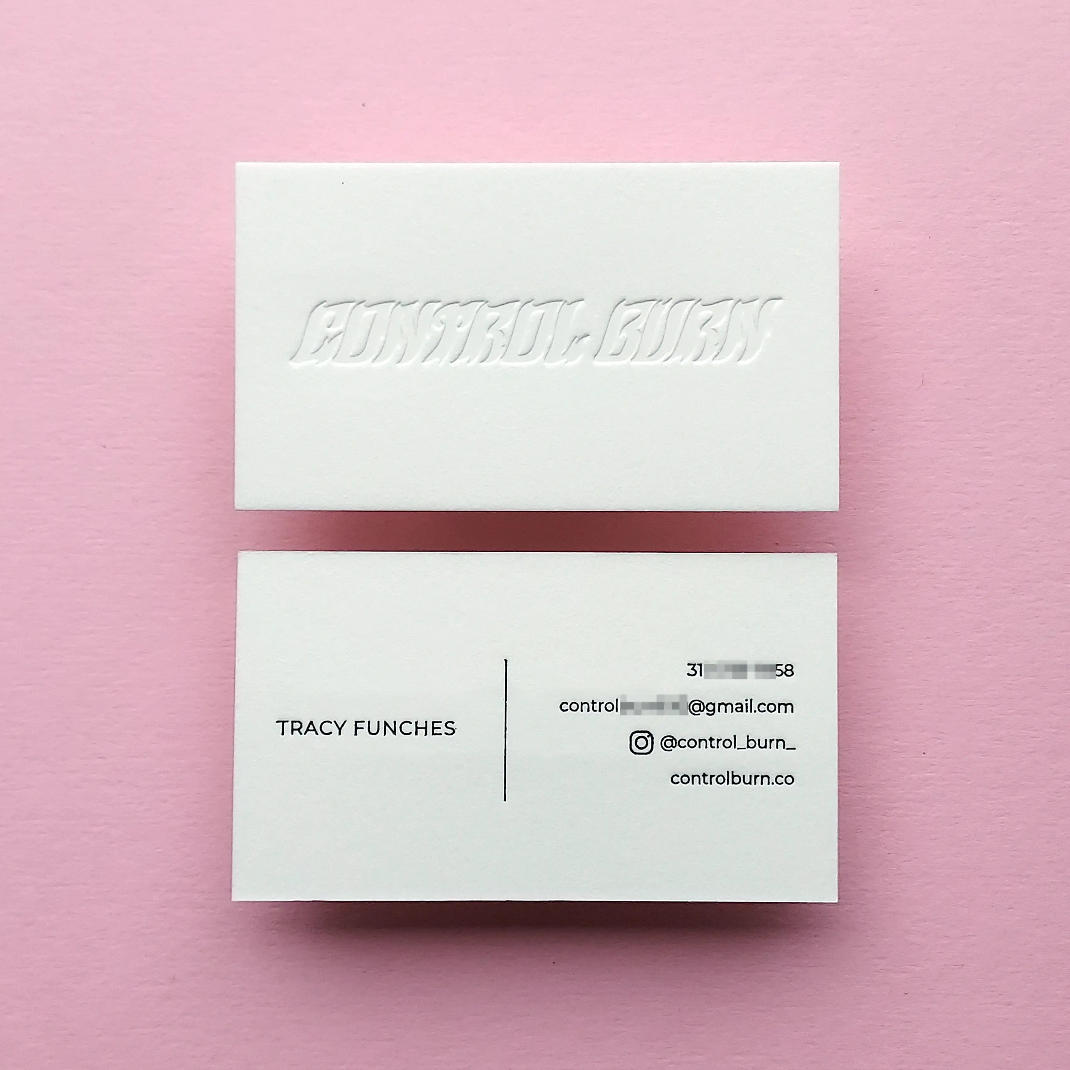 Buy Luxurious Custom Cotton Business Cards – Blind Deboss Feature | OddPlanPrint