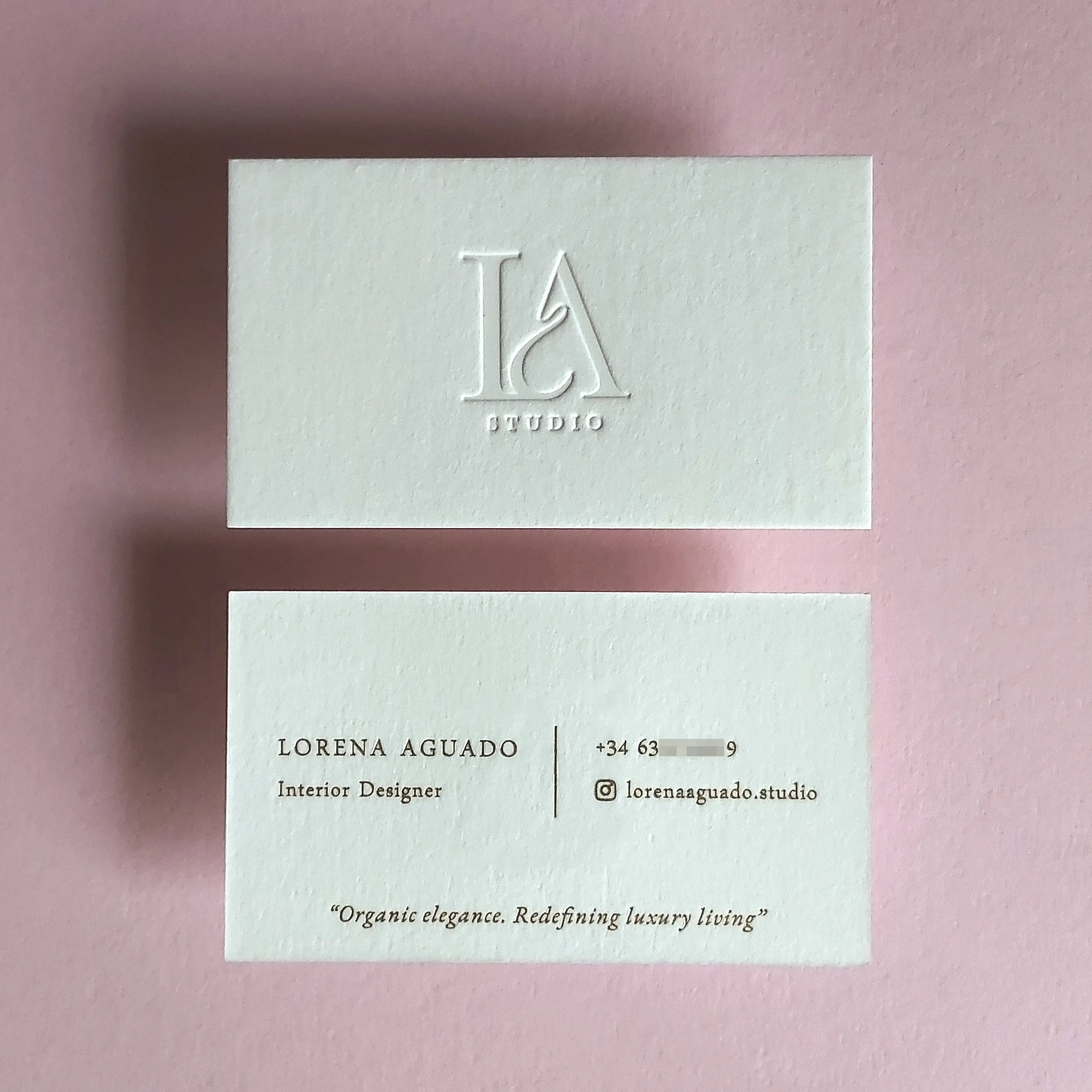 Buy Deboss Only Custom Cotton Business Cards – Clean Texture | OddPlanPrint