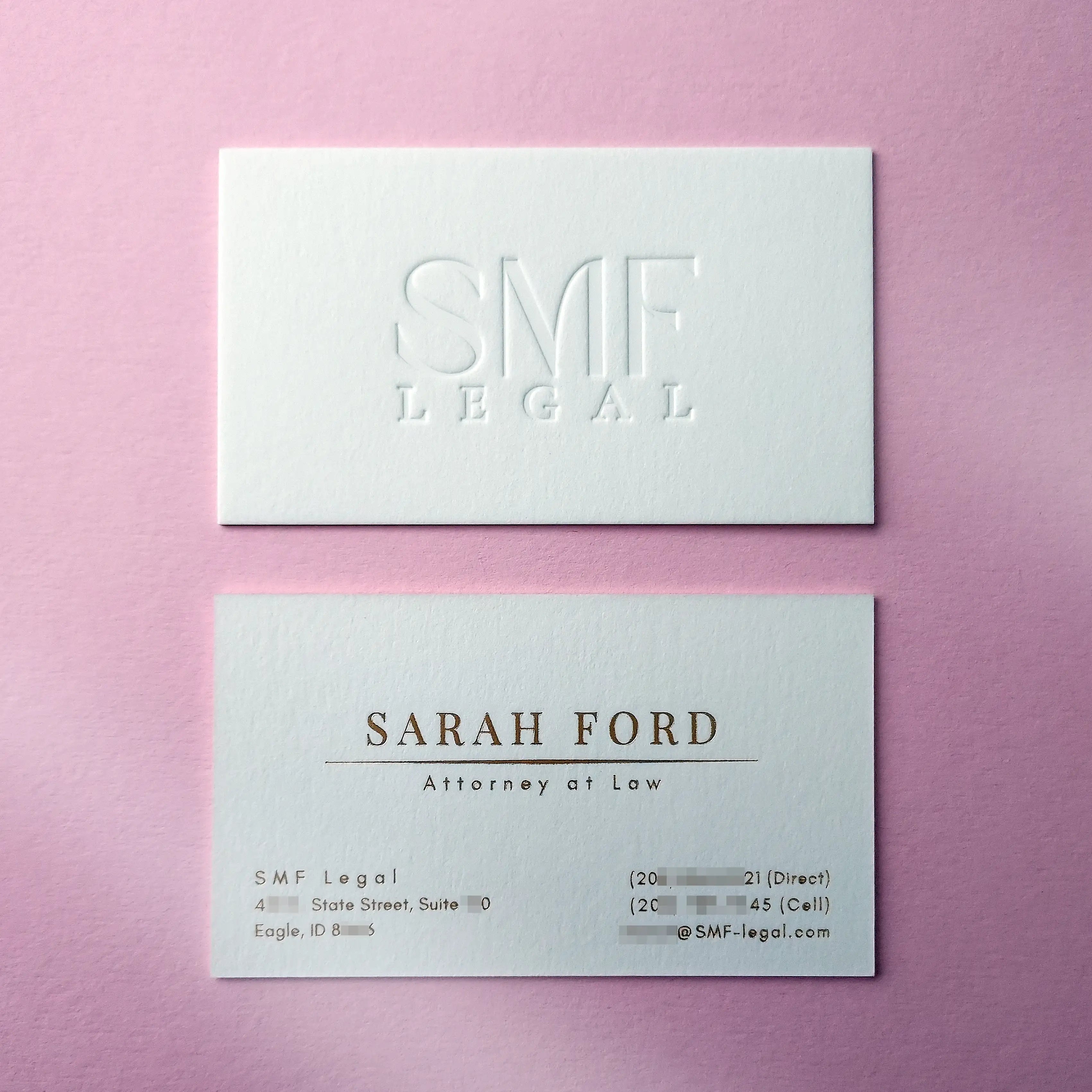 Buy Custom Debossed Cards – Gold Foil Accent | OddPlanPrint