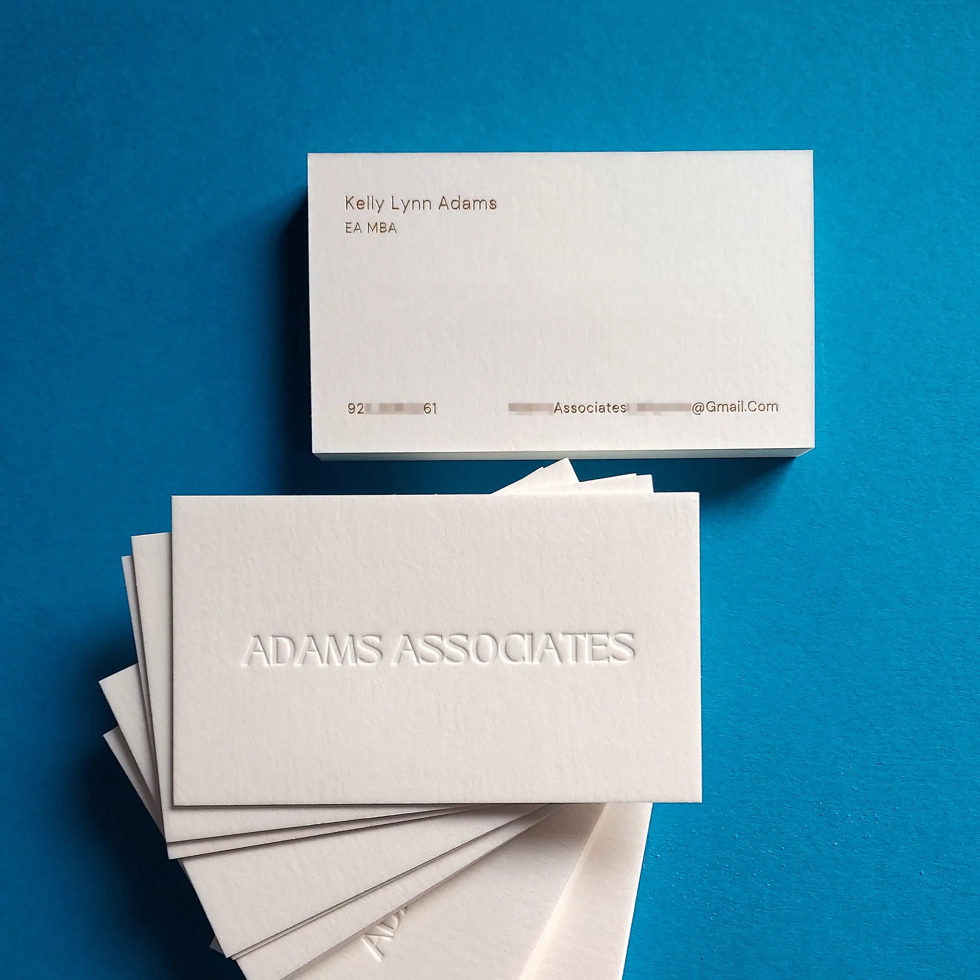 Buy Blue Edge Custom Cotton Business Cards – Artistic Border | OddPlanPrint