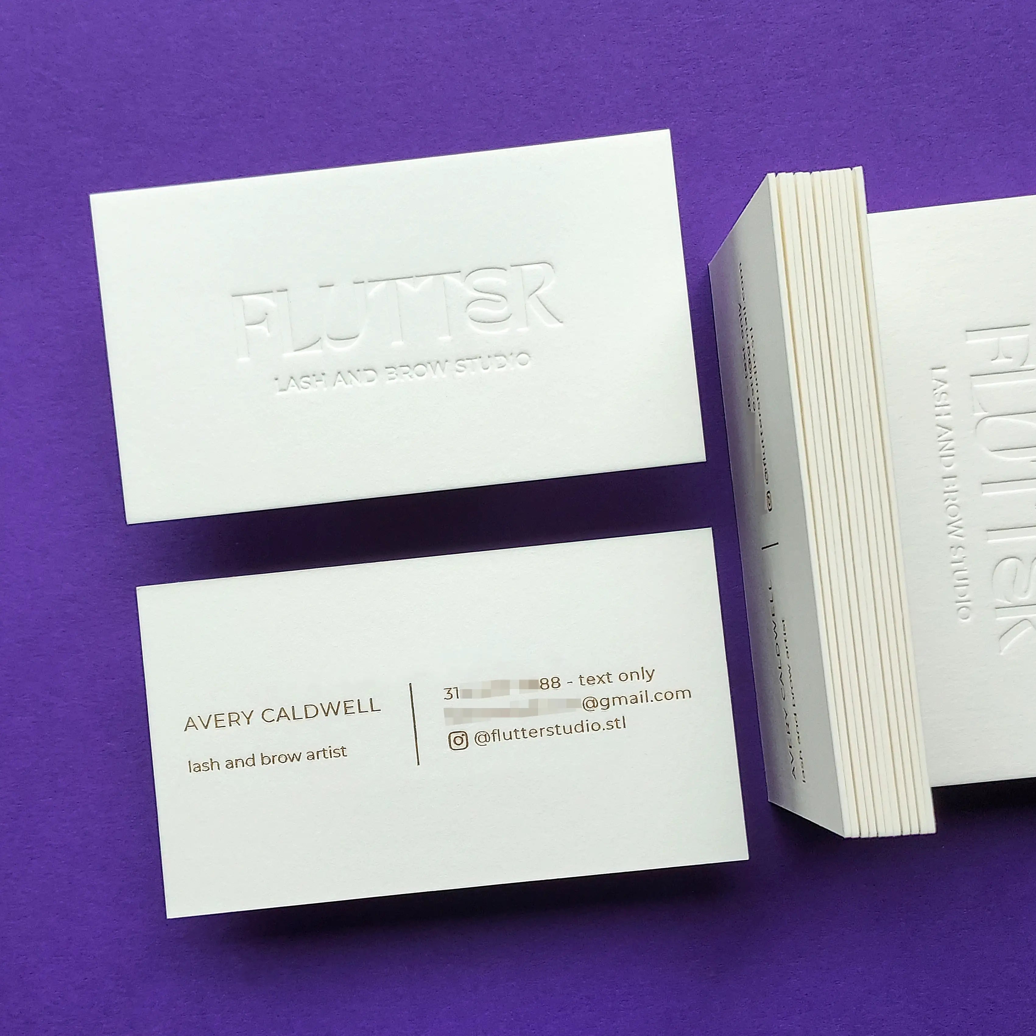 Buy Calligraphy Focused Custom Cotton Business Cards – Elegant Script | OddPlanPrint