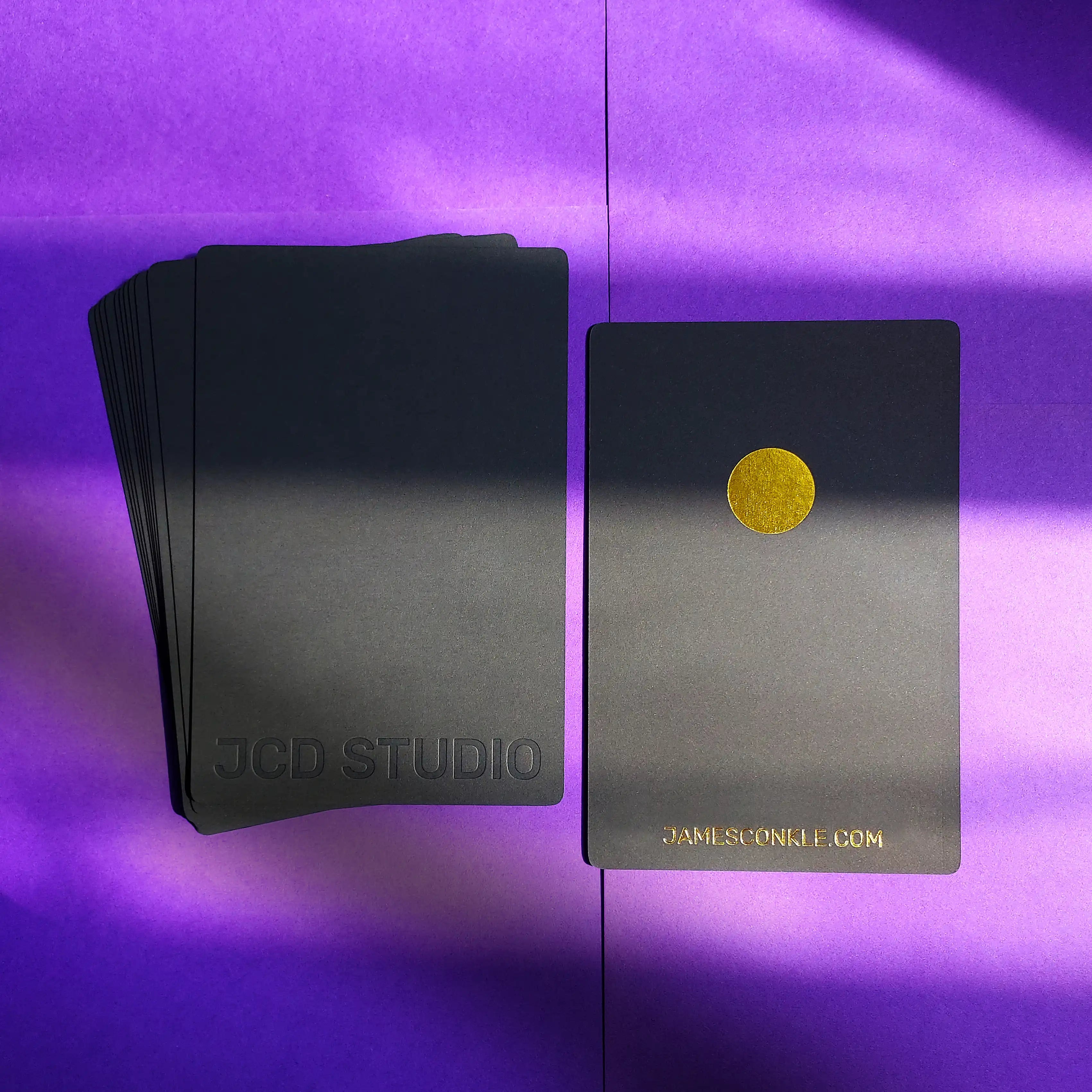 Buy Debossed Round corners Black Postcards – Gold foil glossy | OddPlanPrint