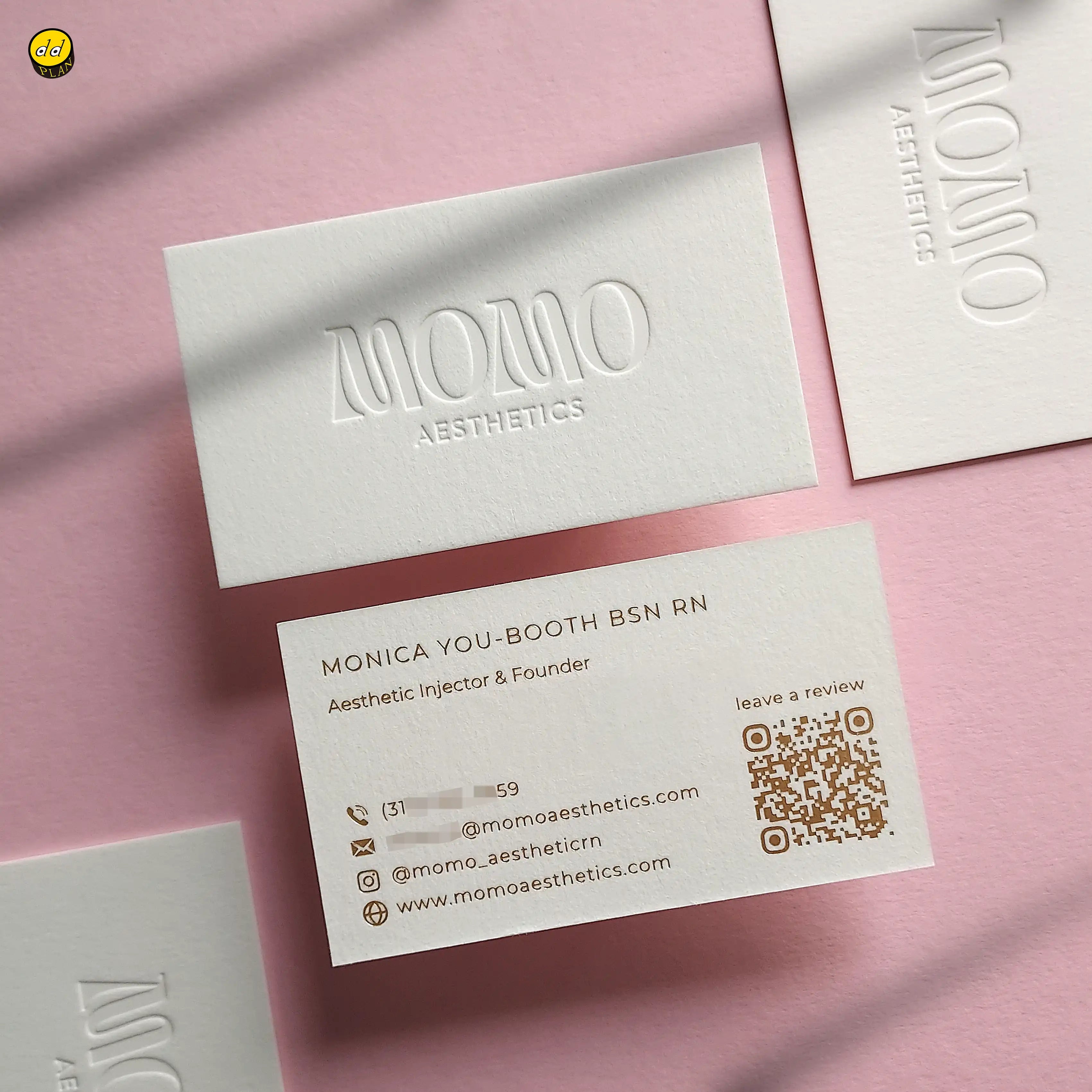 Buy debossed business cards - 45pt cotton, gold foil with letterpress - oddplanprint