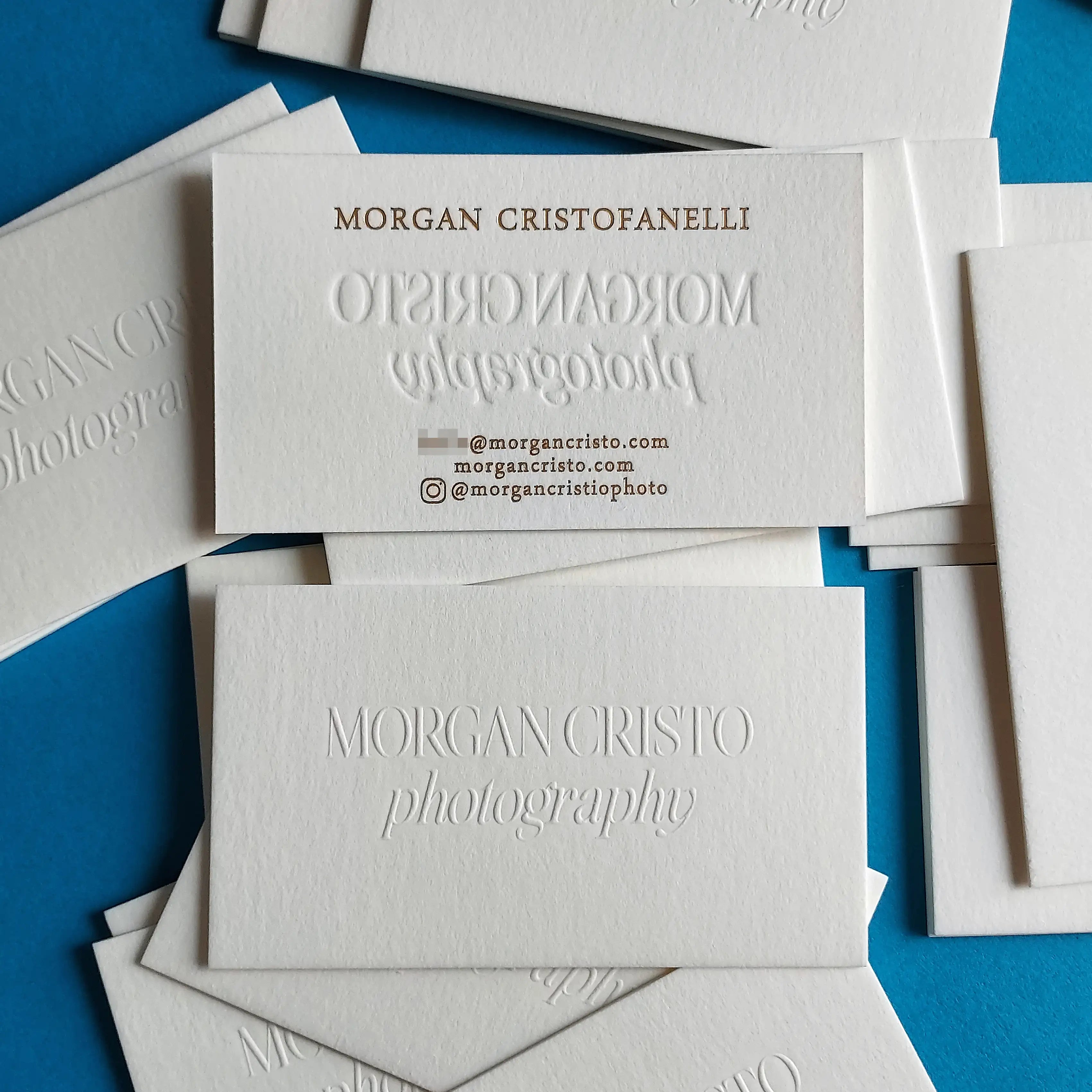Buy Executive Embossed Business Cards - Deep Logo Impression - OddPlanPrint