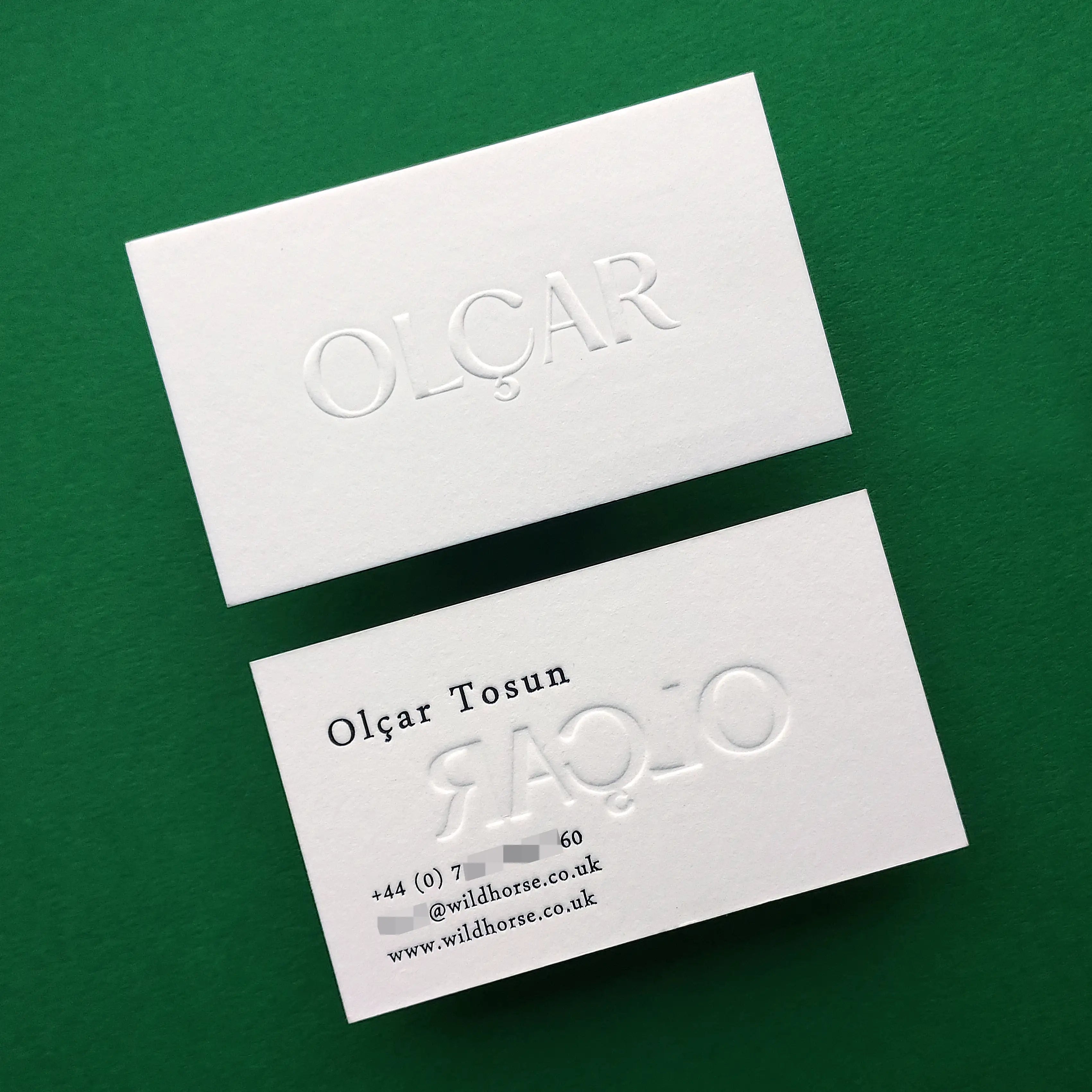 Buy Signature Embossed Business Cards - Premium Textured Stock - OddPlanPrint