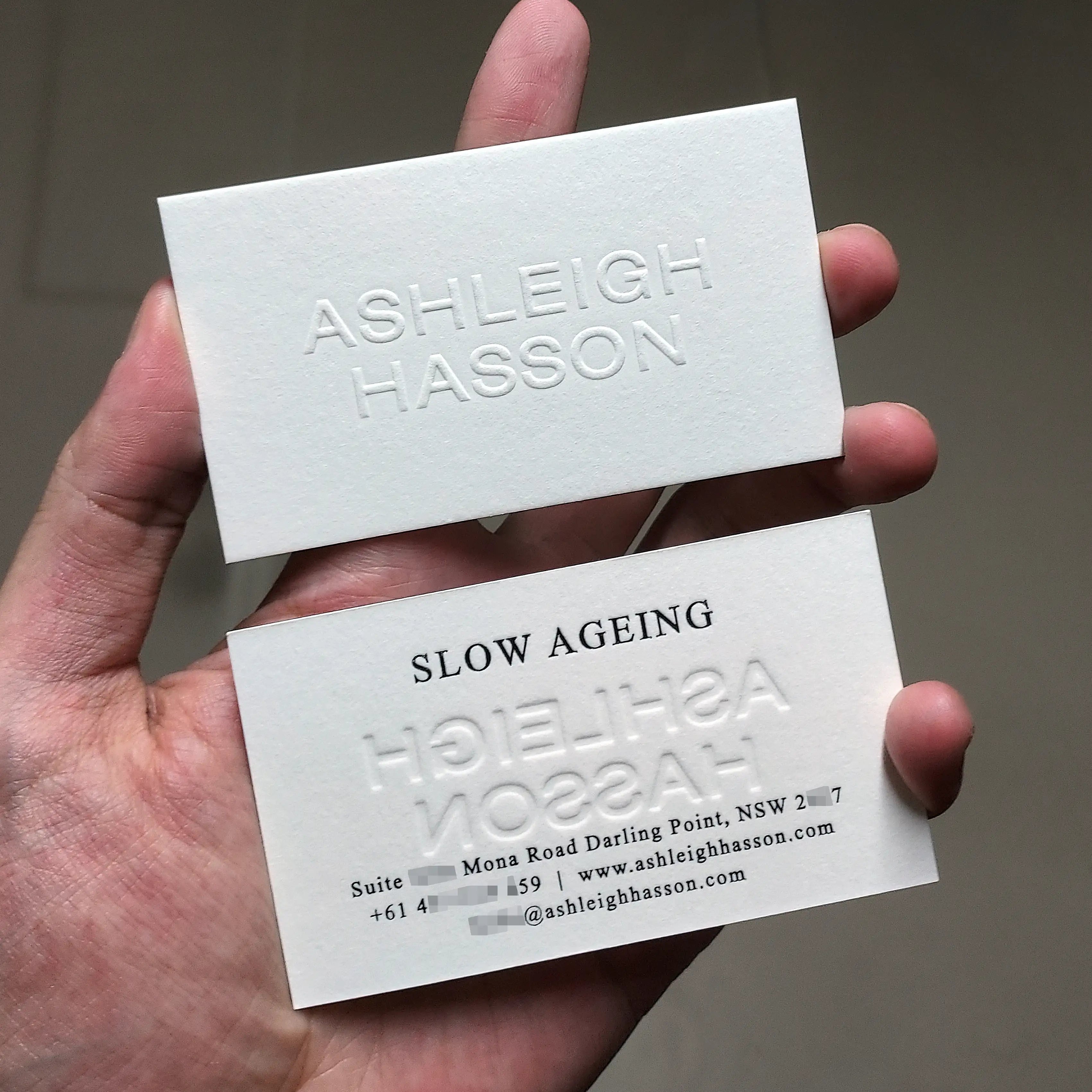 Buy Elegant Embossed Business Cards - Sleek Raised Typography - OddPlanPrint