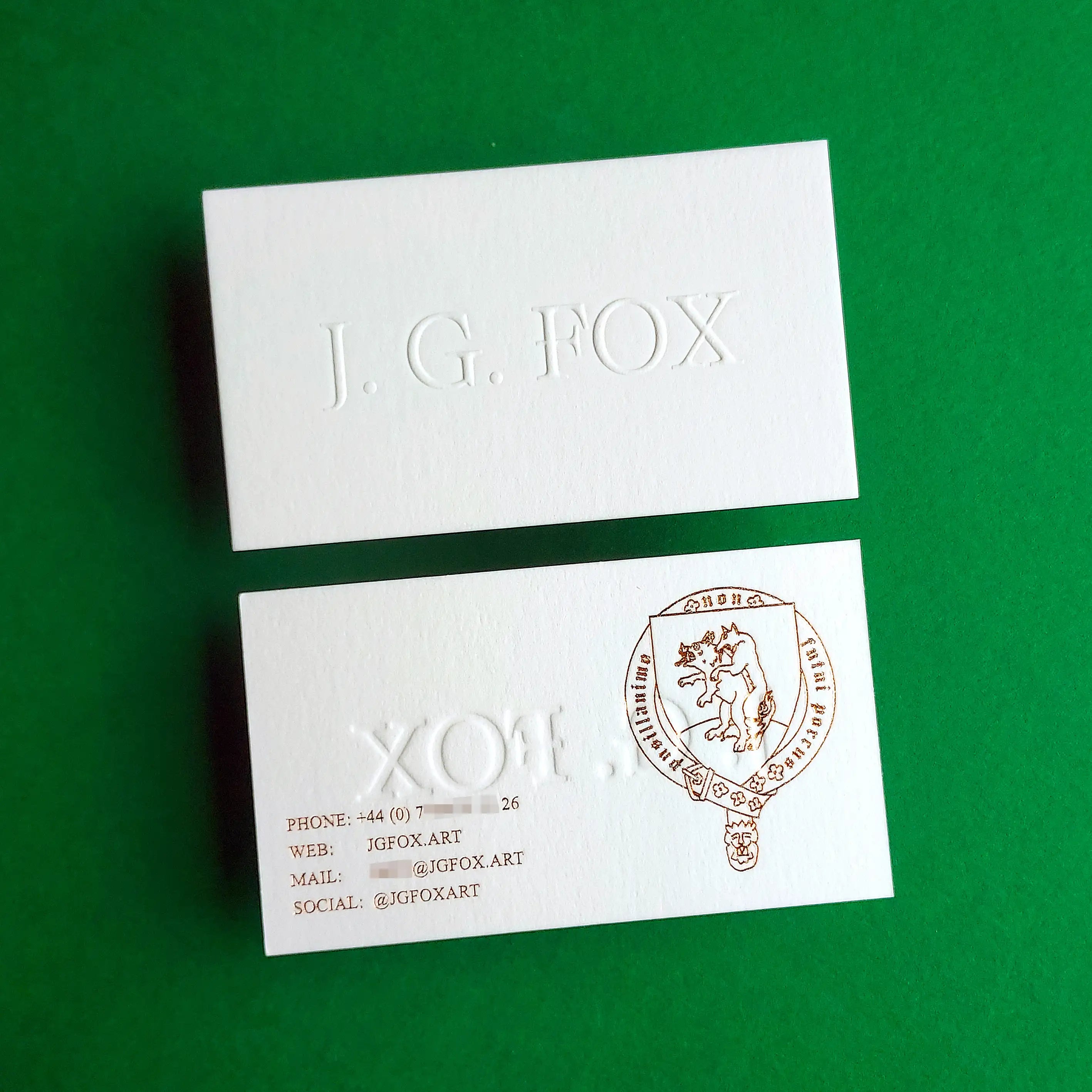 Buy Sharp Embossed Business Cards - Edge Painted Finish - OddPlanPrint