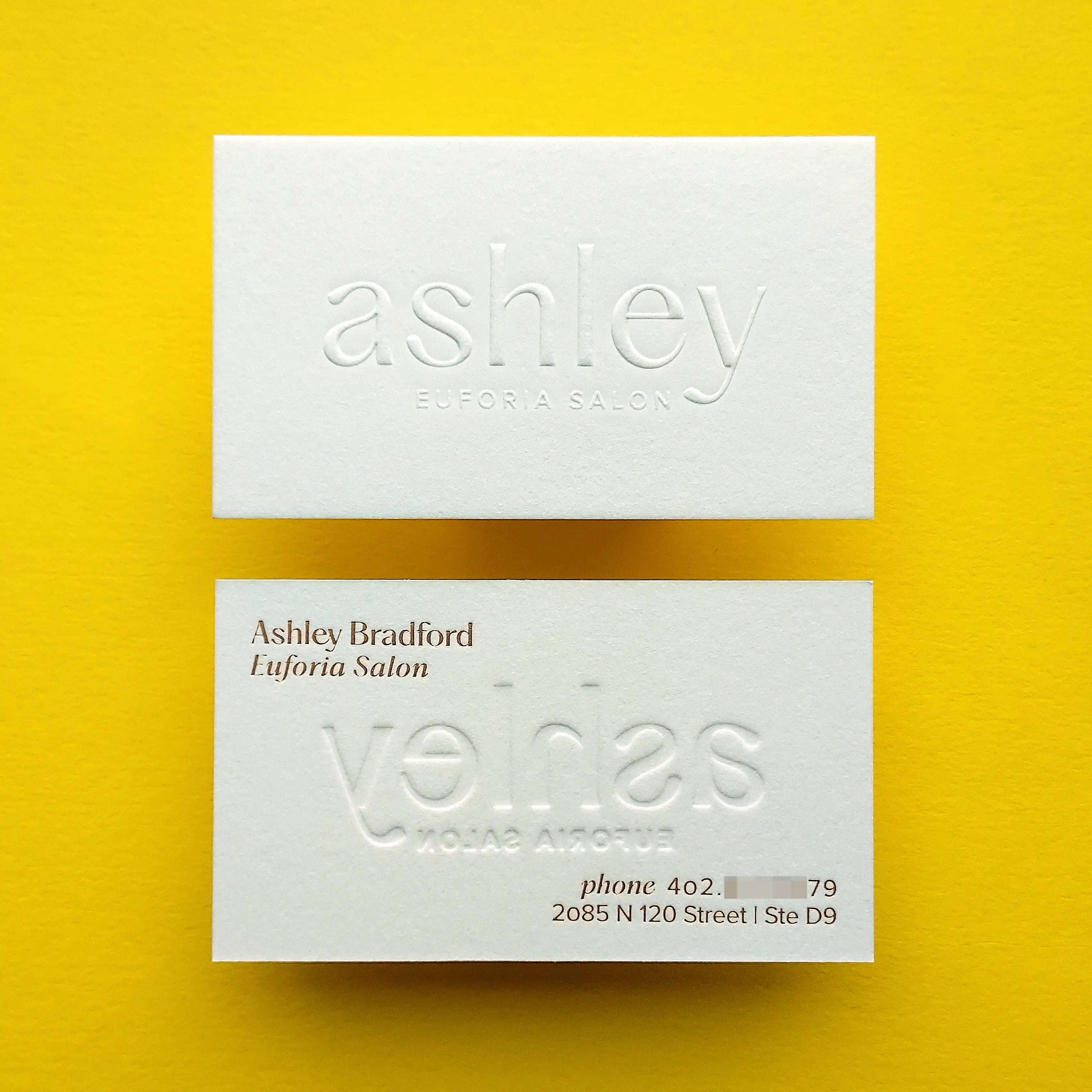 Buy Minimalist Embossed Business Cards - Raised Border Only - OddPlanPrint