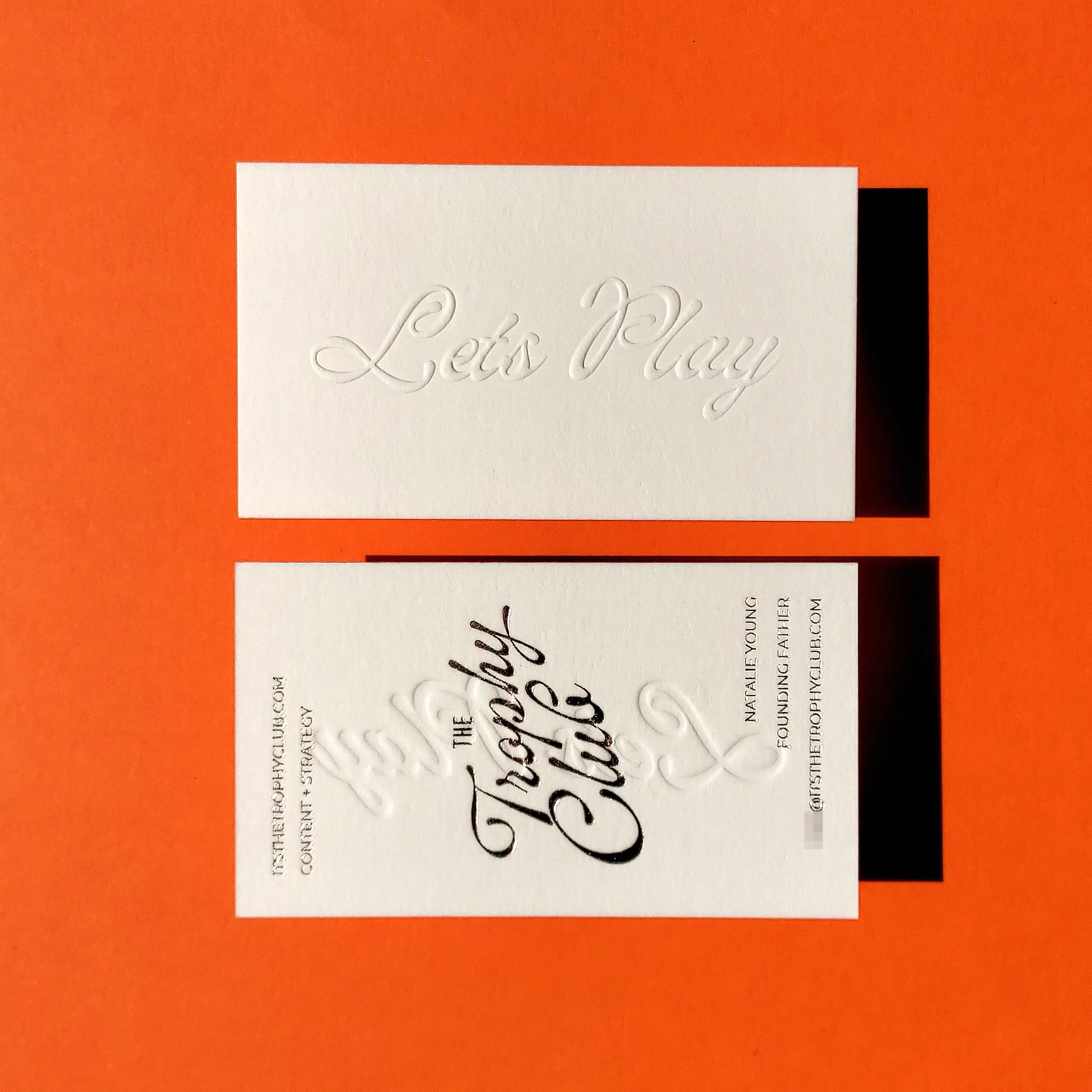 Buy Elegant Embossed Business Cards - Subtle Letterpress Texture - OddPlanPrint