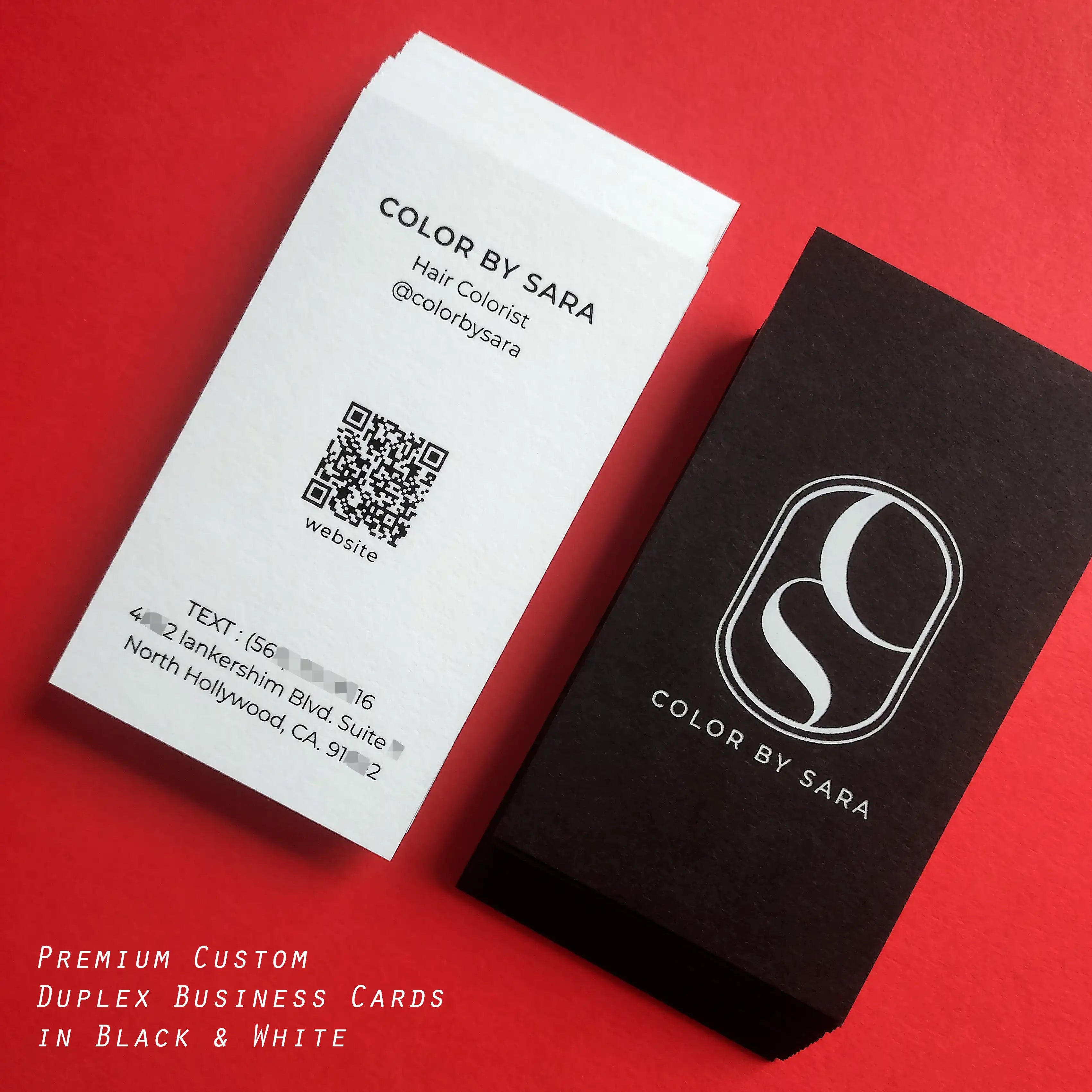 Buy Premium Duplex Business Cards – Black & White Foil Design | OddPlanPrint