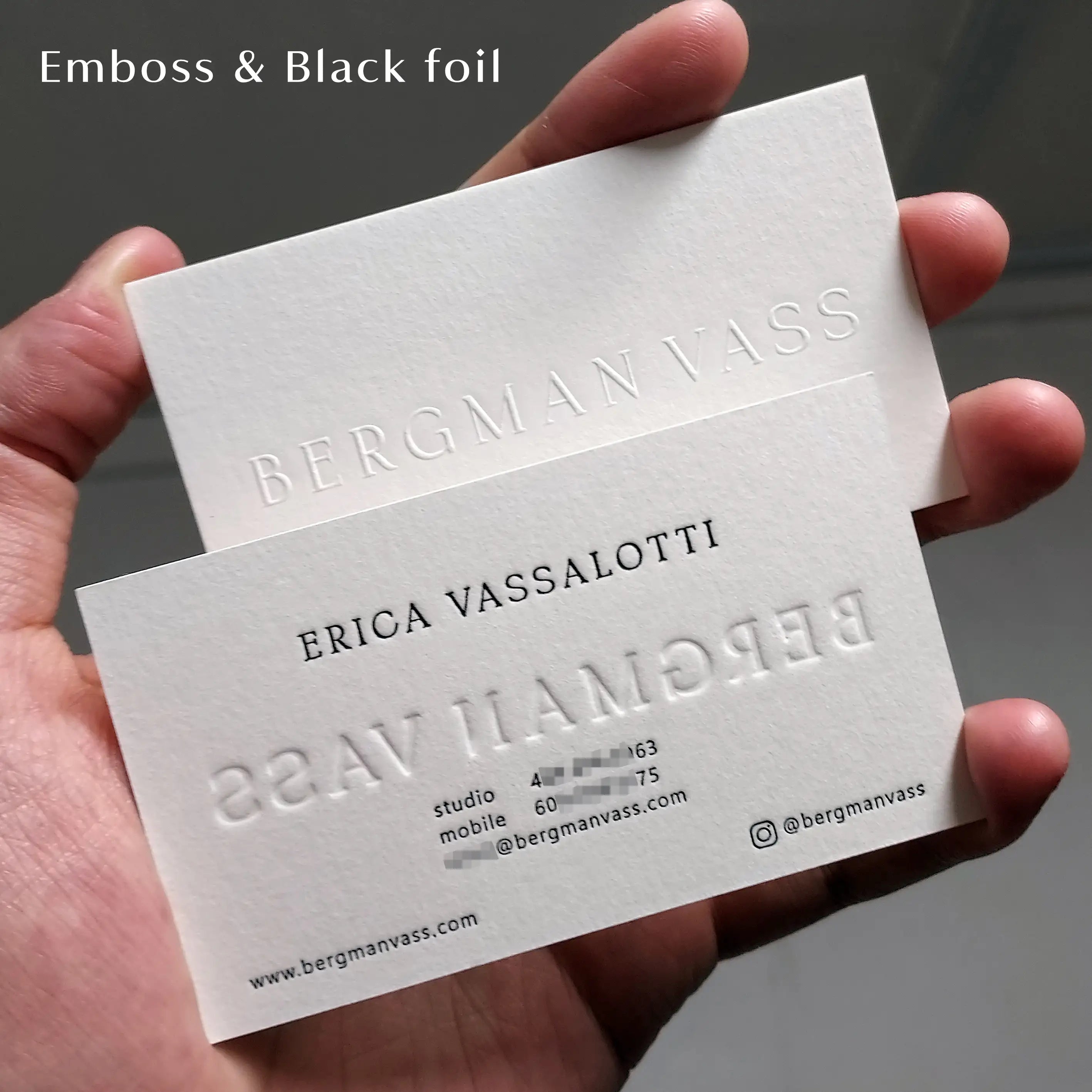 Buy Glossy Embossed Business Cards - Shine Highlight Raised Areas - OddPlanPrint