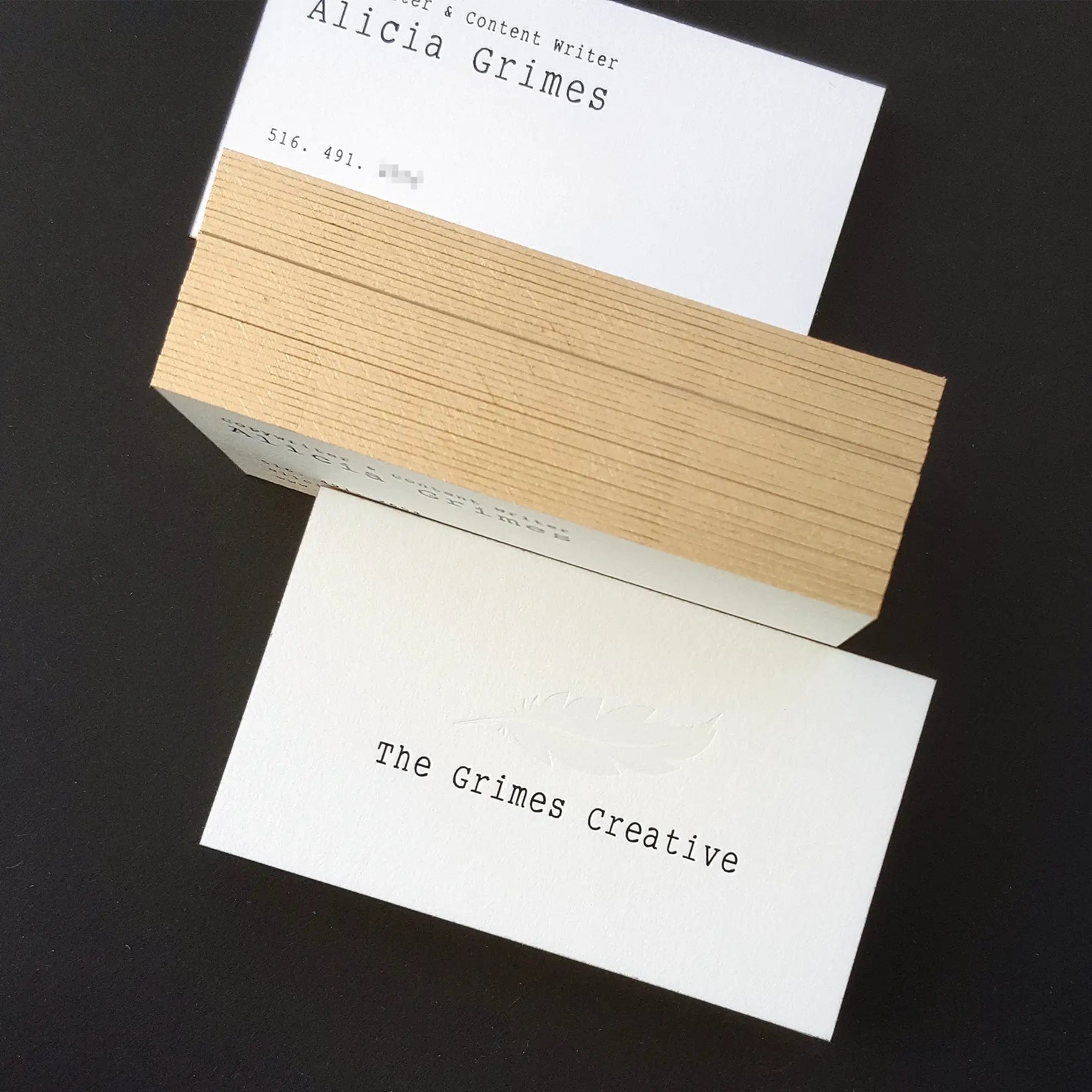 Buy Rush Order Gold Painted Edge - Cotton Business Cards - Thick Paper Trim - OddPlanPrint