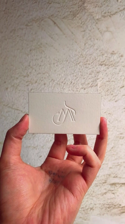 Buy Bespoke Gold Painted Edge - Cotton Business Cards - Blind Deboss - OddPlanPrint