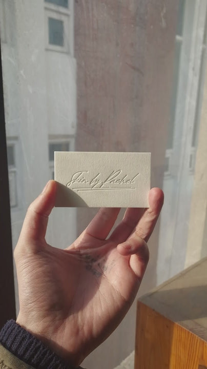 Buy Quiet Luxury Custom Cotton Business Cards – Understated Emboss | OddPlanPrint