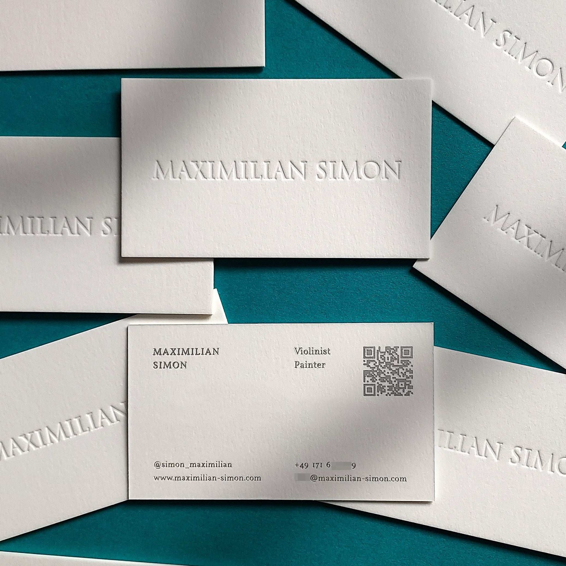 Fast production bespoke card with deep impression