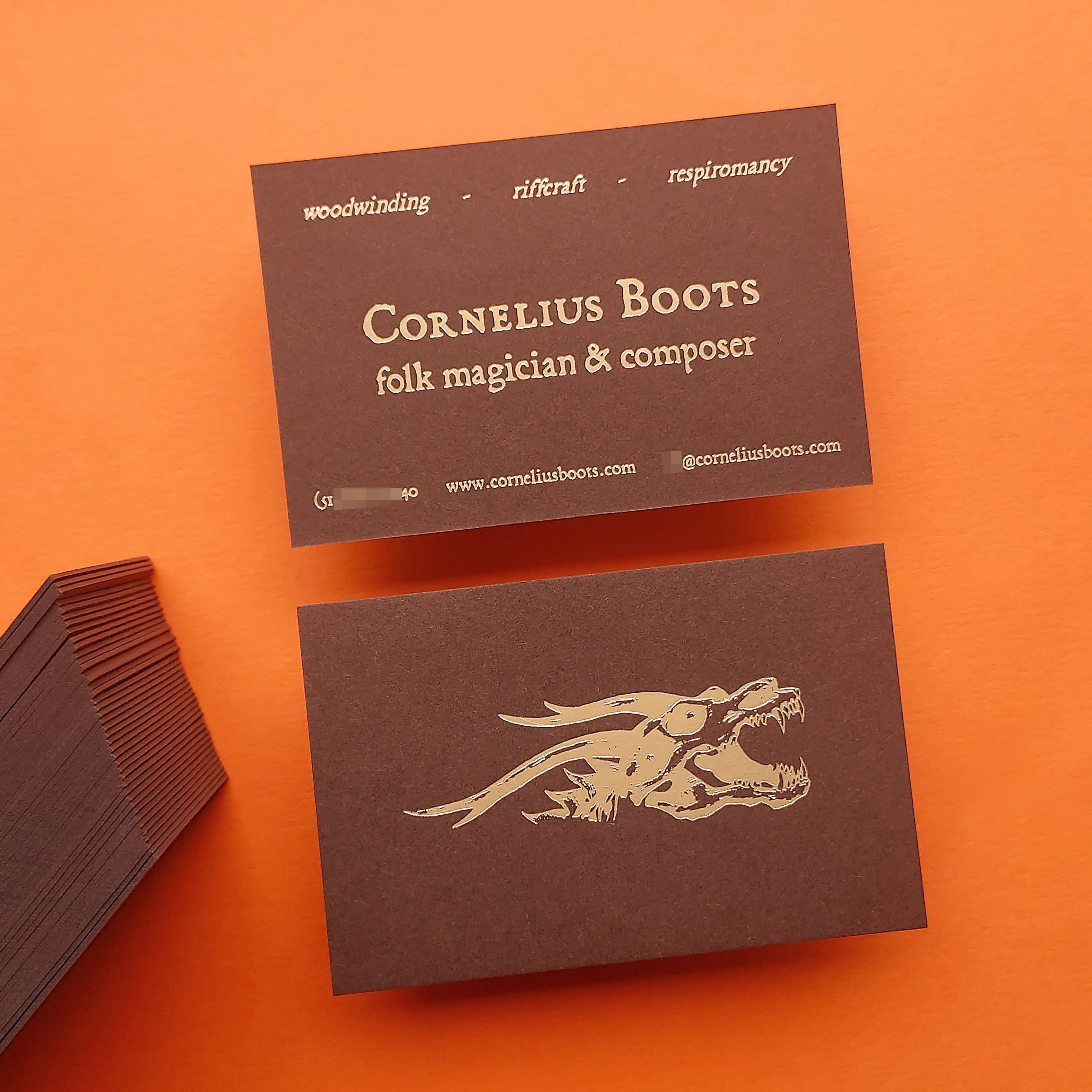 Buy Rugged Brand Brown Business Cards – Thick Cut with Foil Logo | OddPlanPrint