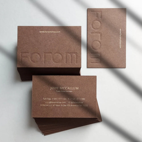 Buy Bagdad Brown business cards - Luxury 540gsm with deboss, emboss, letterpress finish - OddPlanPrint