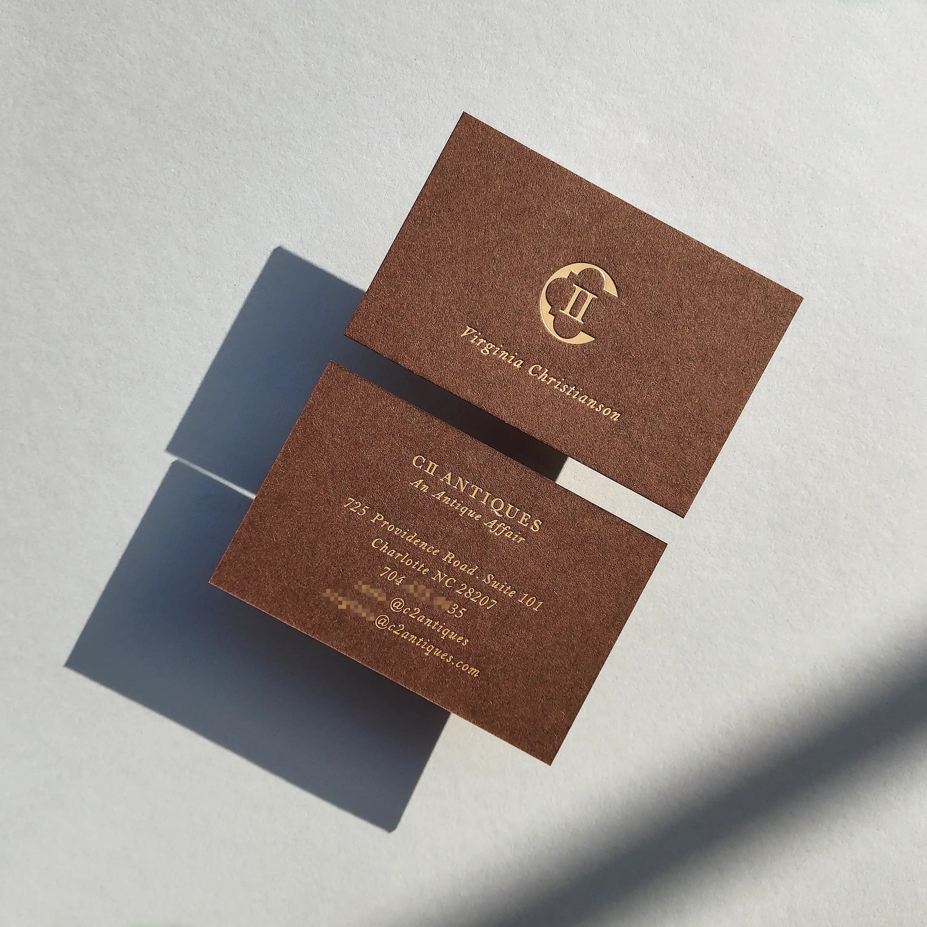 Buy Minimal Brown Business Cards – Letterpress Typography | OddPlanPrint
