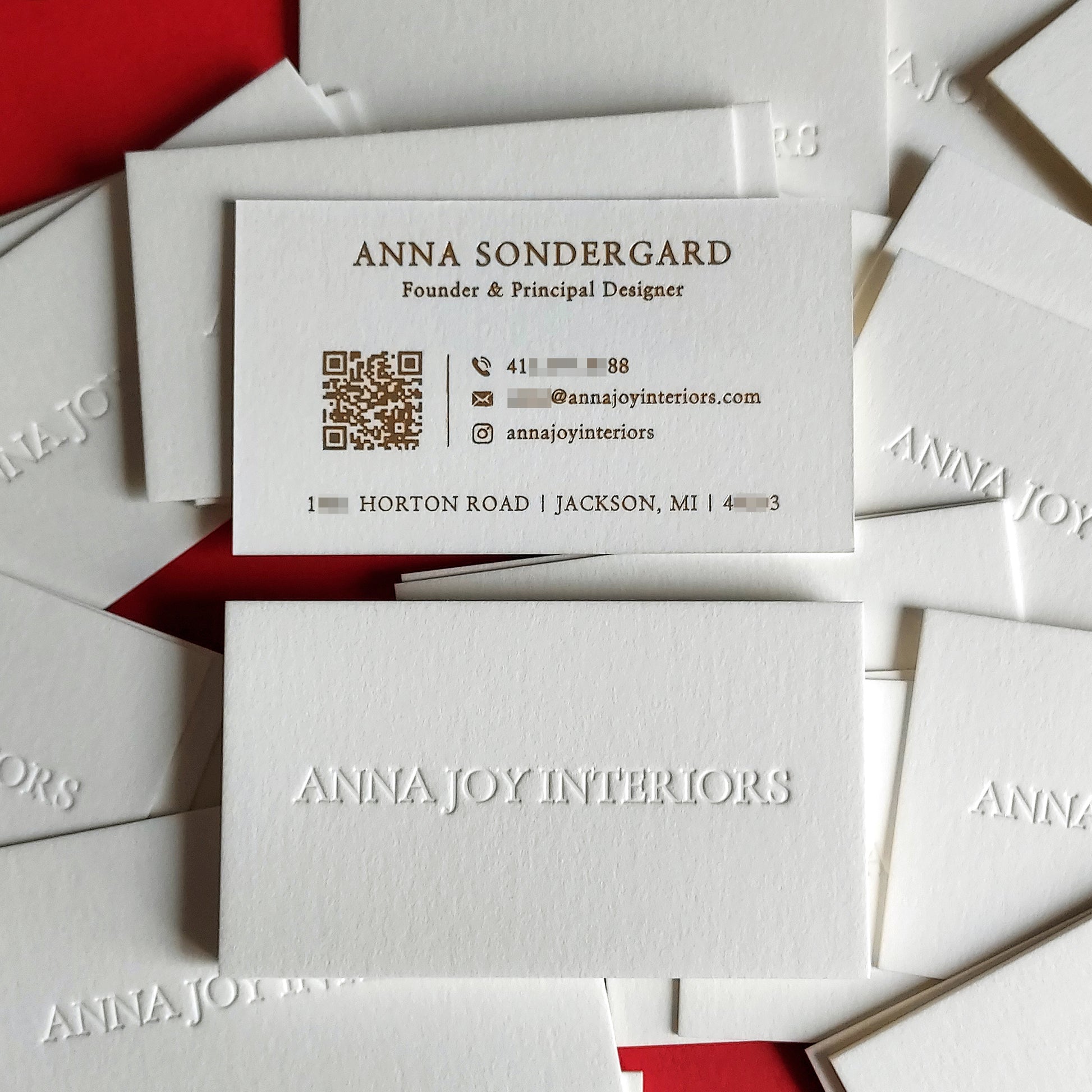 Quick shipping name card with gold foil
