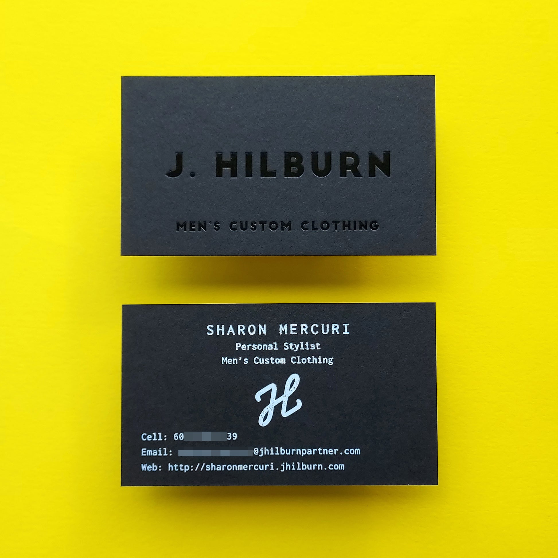 Luxury black card with full custom foil stamping