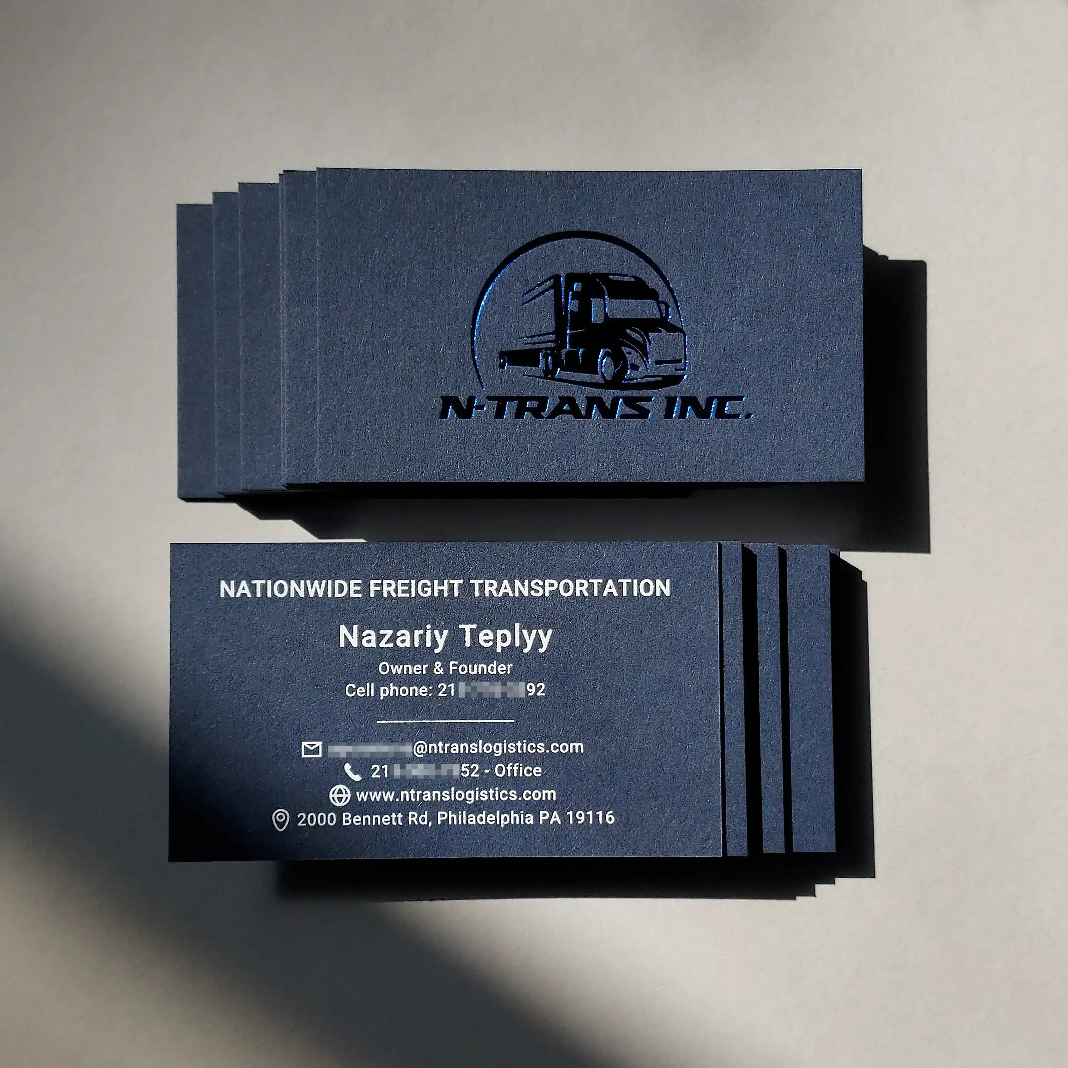 Buy Minimal Blue Business Cards – Raised Emboss Detail | OddPlanPrint