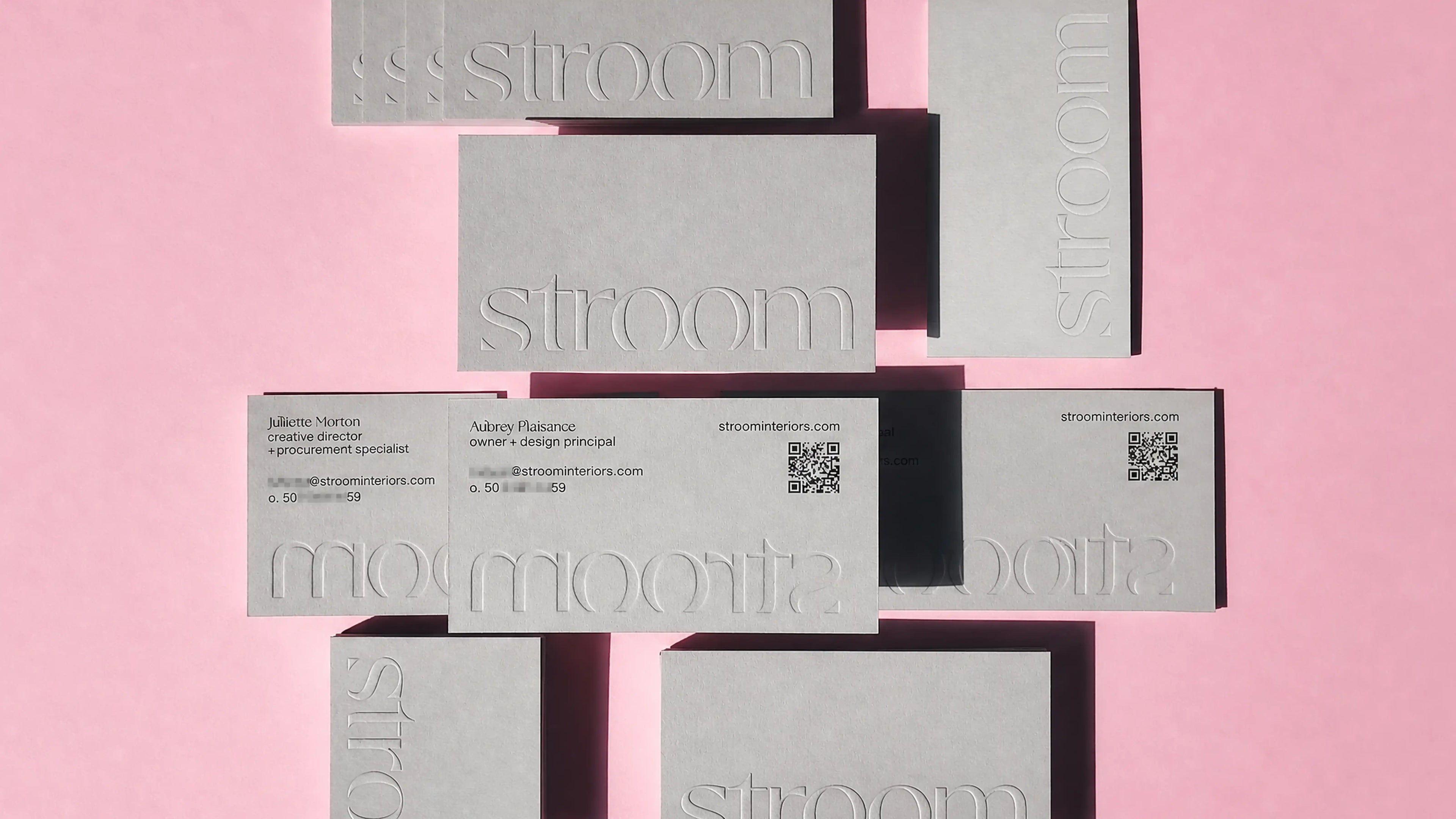 Luxury Colorplan Real Grey business cards 30pt thick with blind embossed and black ink details by OddPlanPrint.