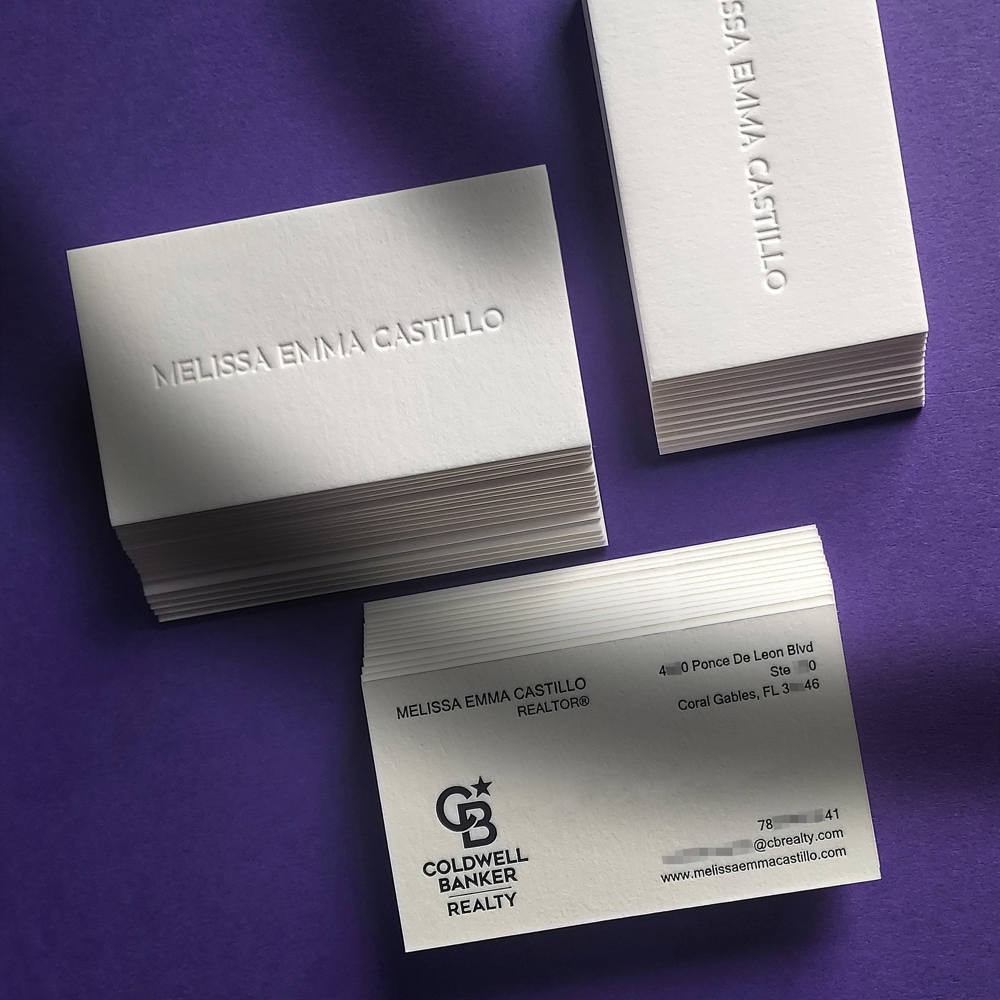 Custom embossed card with premium paper