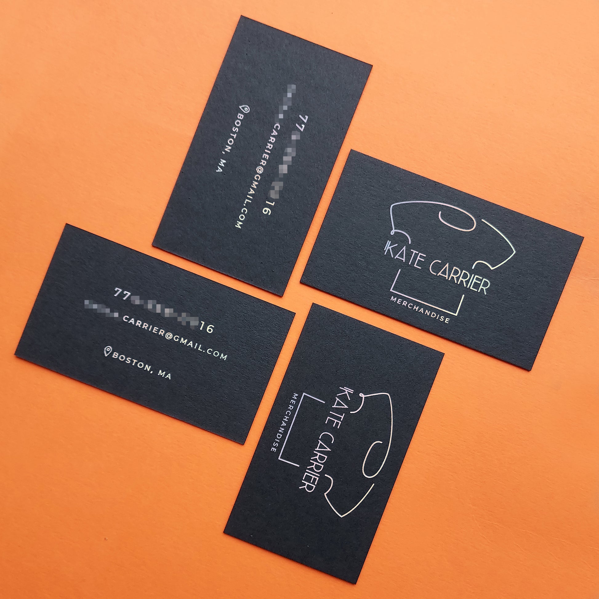 Premium thick black business card with elegant finish
