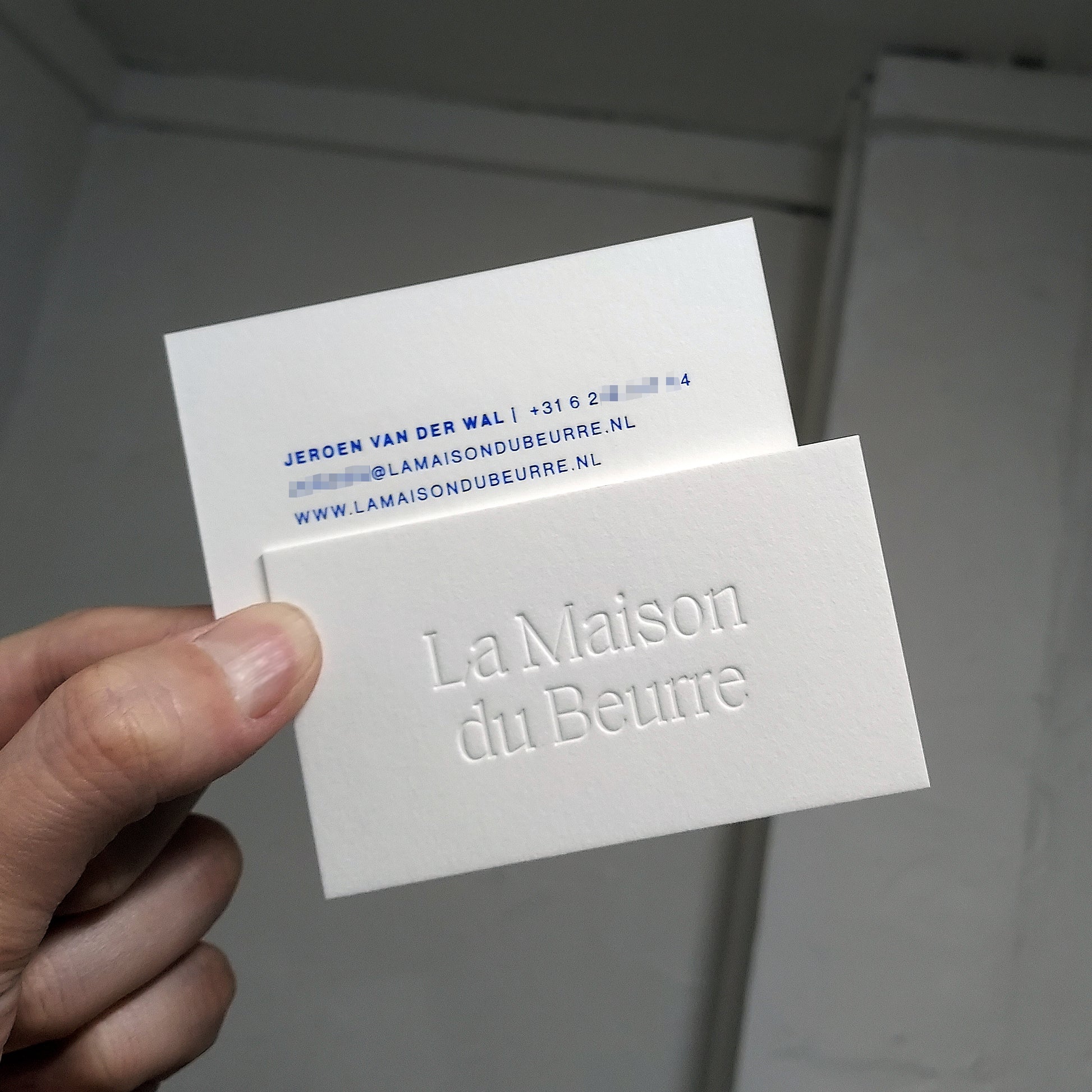 High-end business card with cotton press