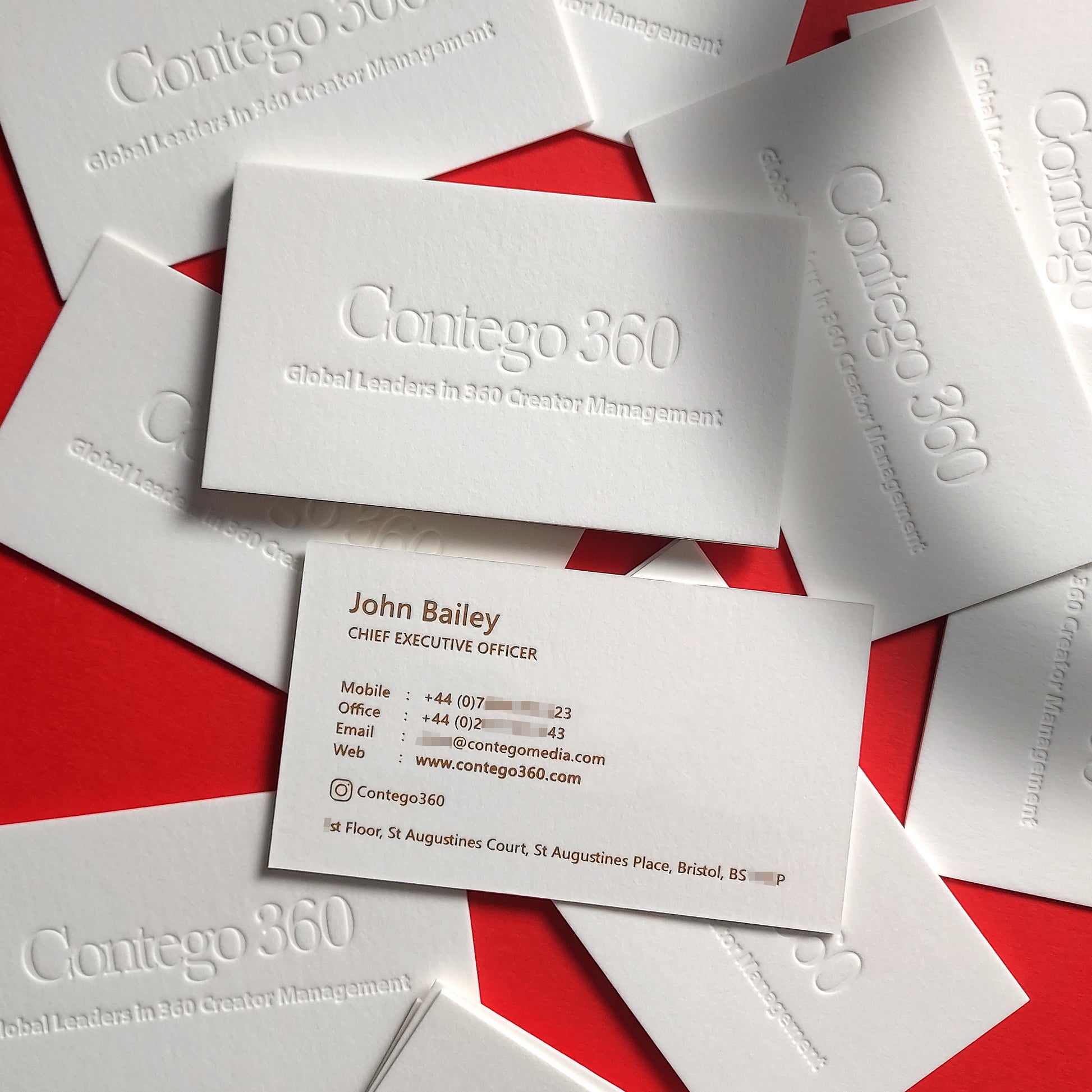 Luxury card with custom letterpress print