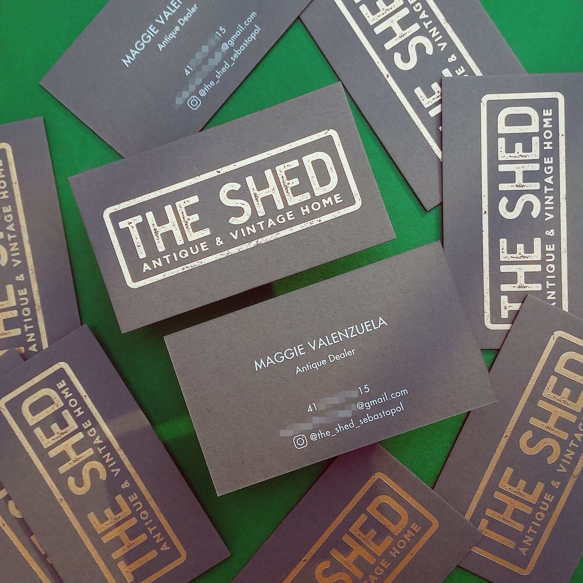 Elegant letterpress dark grey card made for small business teams.