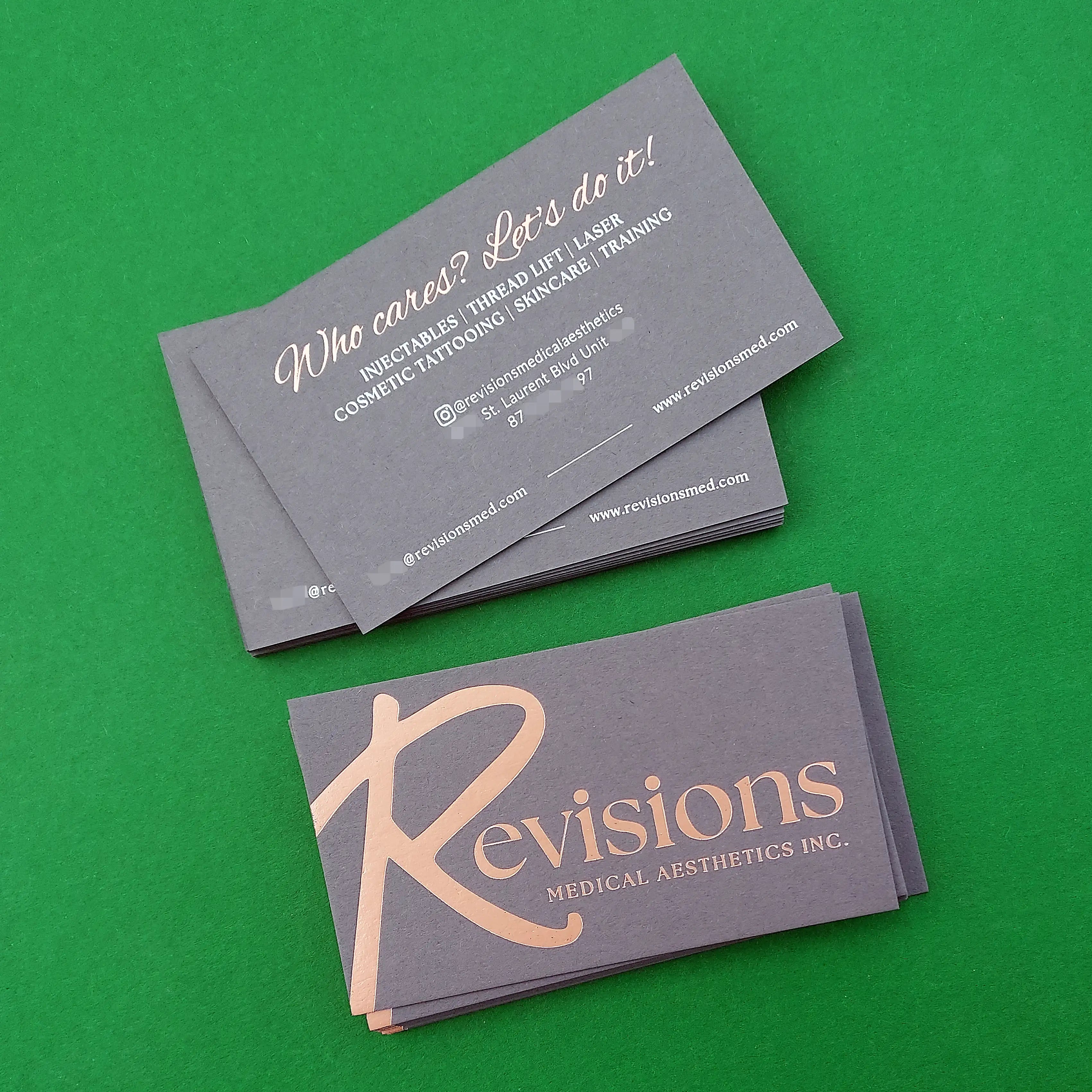 Buy Precision Custom Dark Grey Business Cards – Gold and White Foil | OddPlanPrint