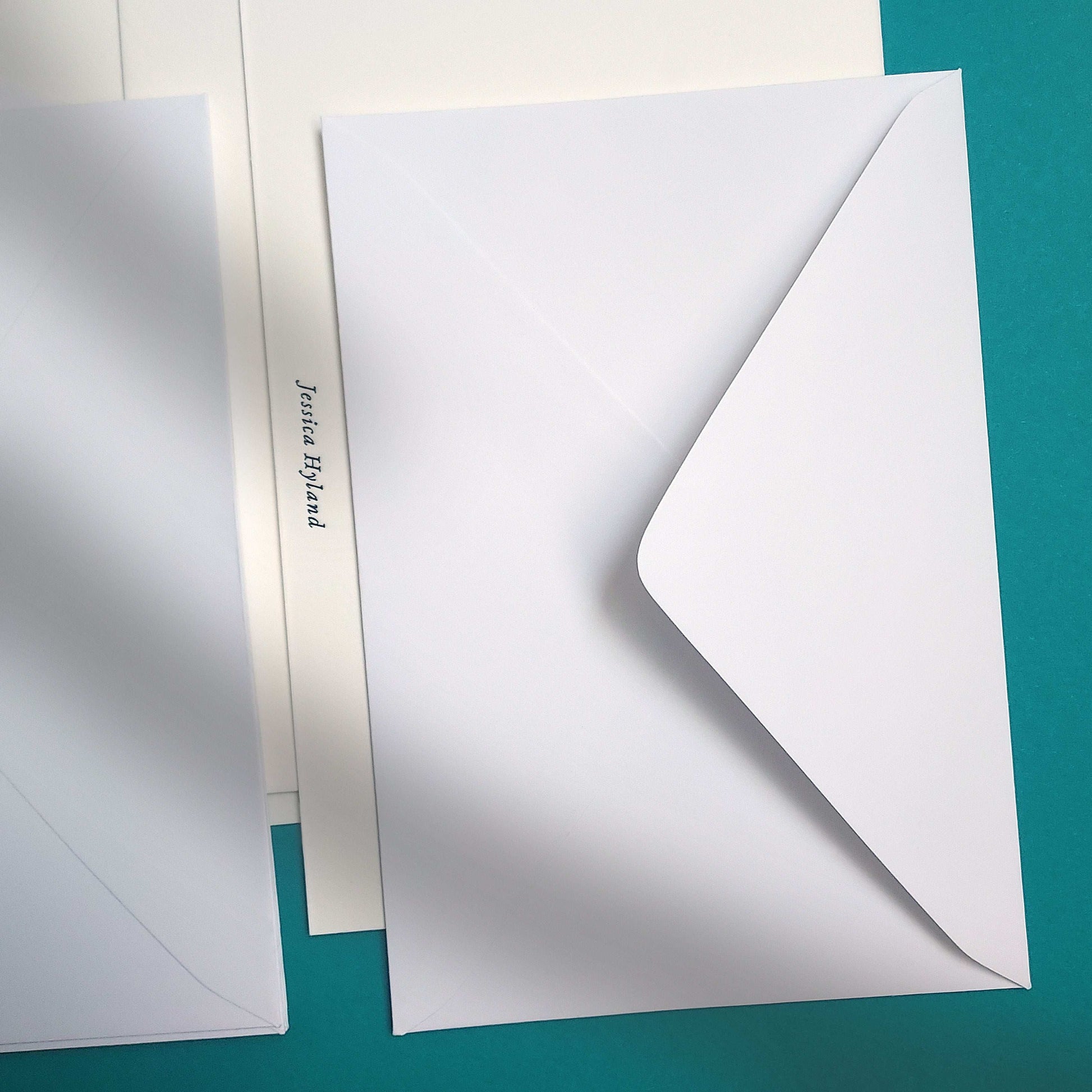 Blind deboss thank you card with matching handcrafted cotton envelope