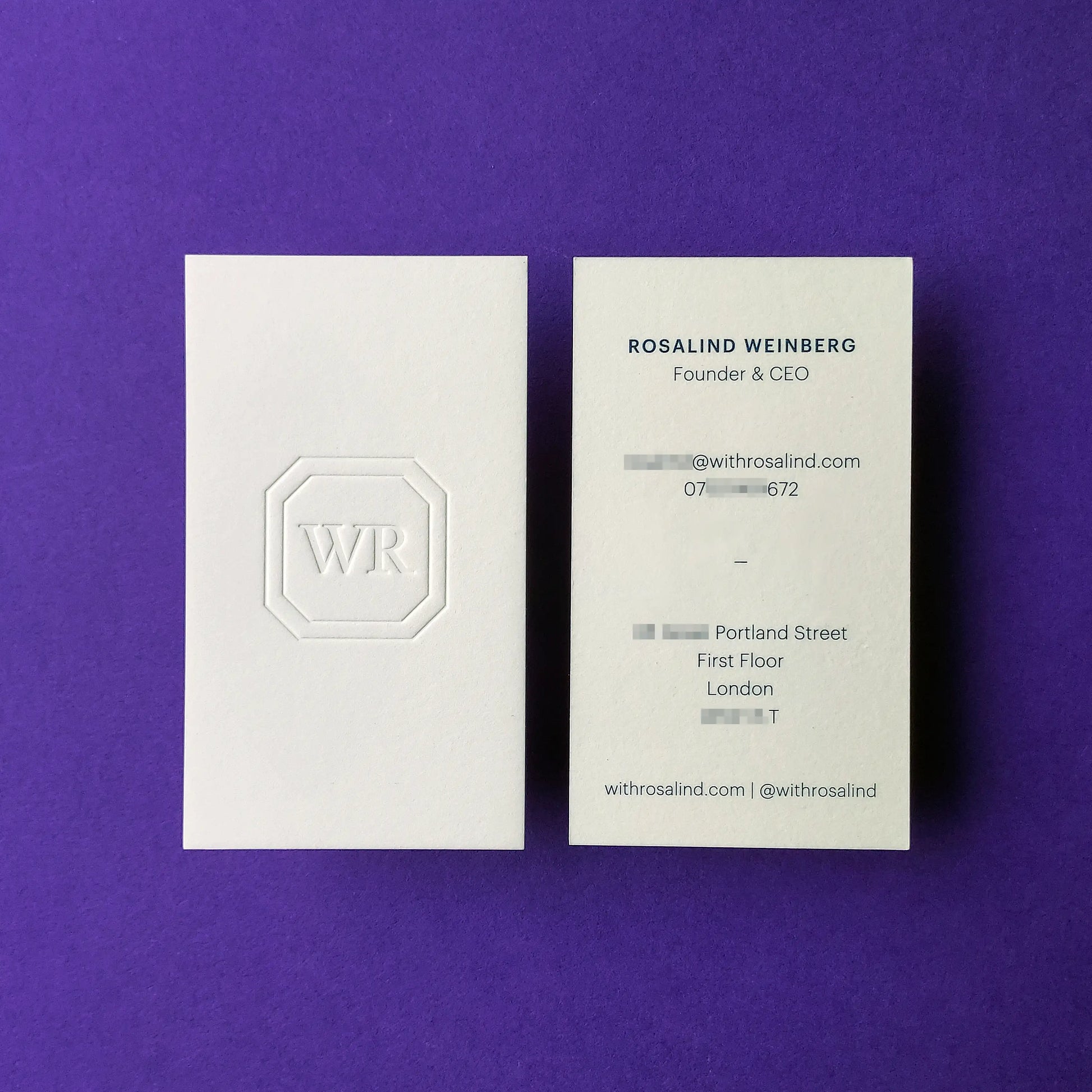 Buy Thick Cotton Business Cards – Elegant Touch Emboss | OddPlanPrint