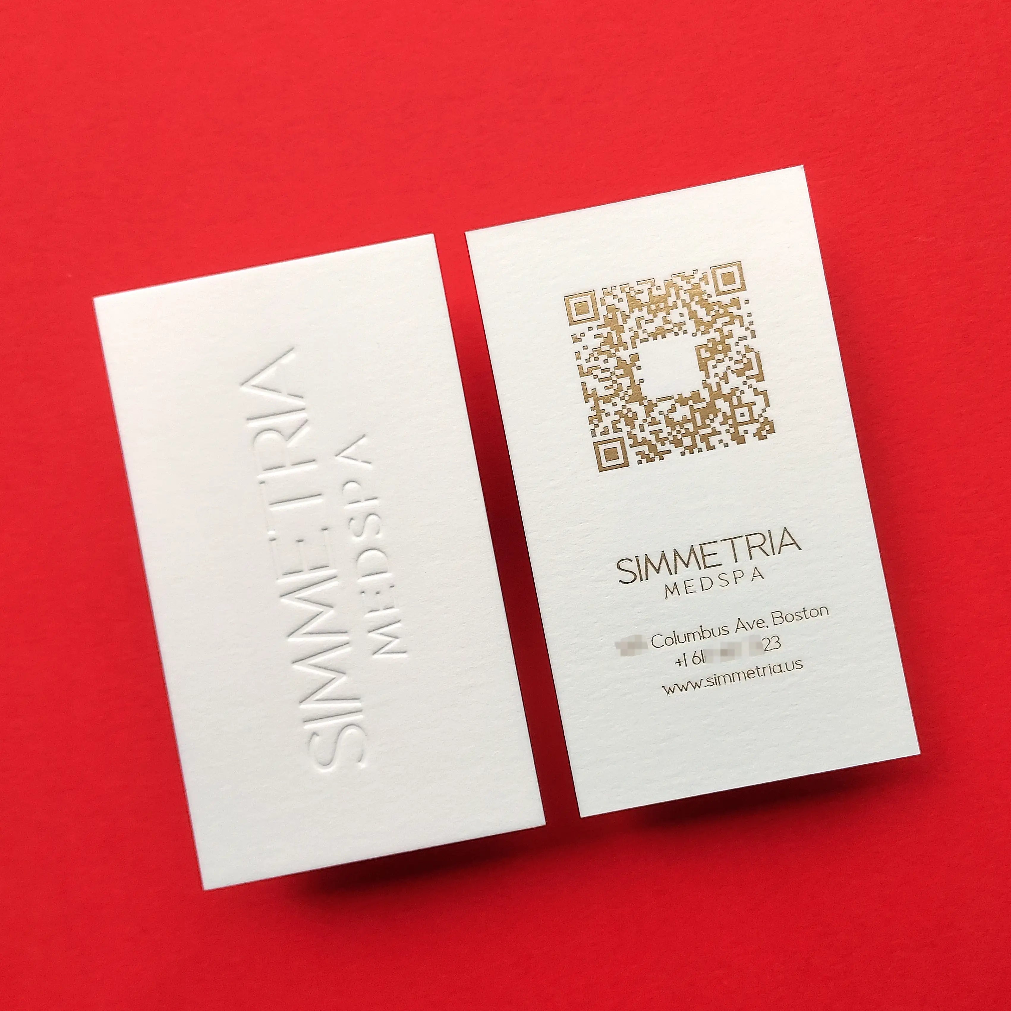 Buy Sculpted Logo Custom Cotton Business Cards – Deep Deboss | OddPlanPrint