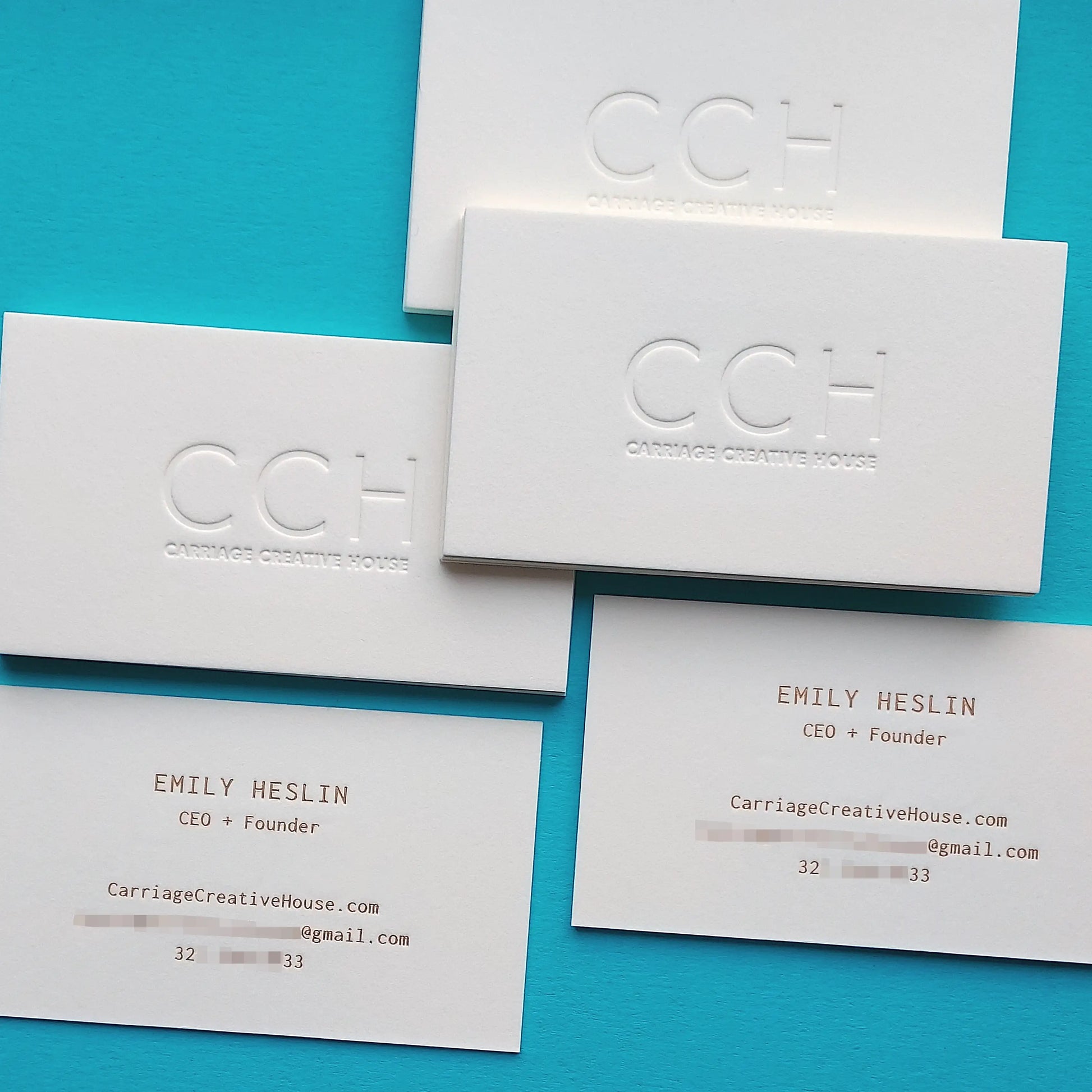 Buy Custom Logo Debossed Cards – Gold Foil Accent | OddPlanPrint