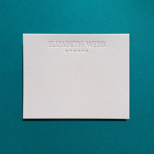 Thick debossed postcards on 45pt cotton stock created by OddPlanPrint.