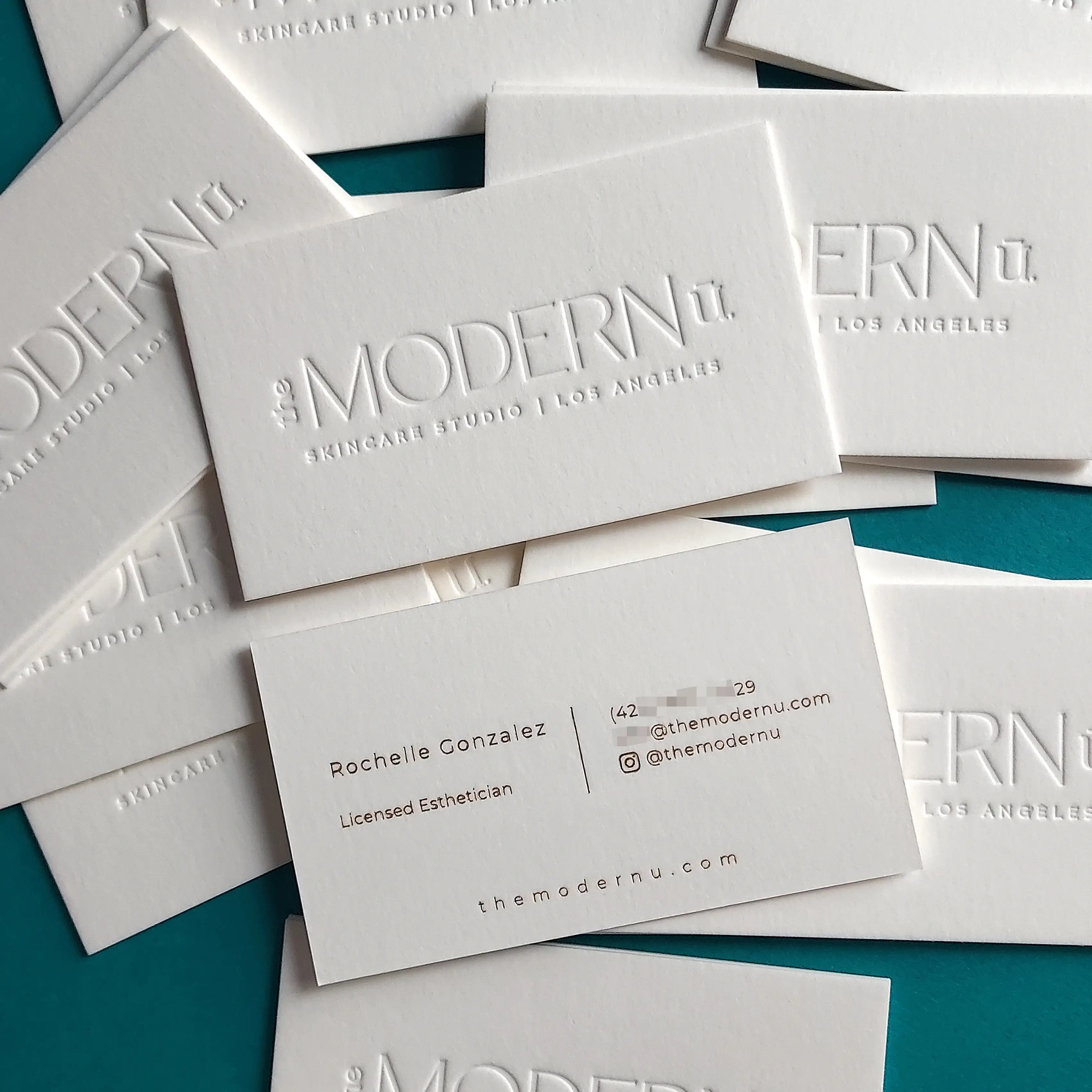 Buy Lux Custom Cotton Business Cards – Leather Effect Print | OddPlanPrint