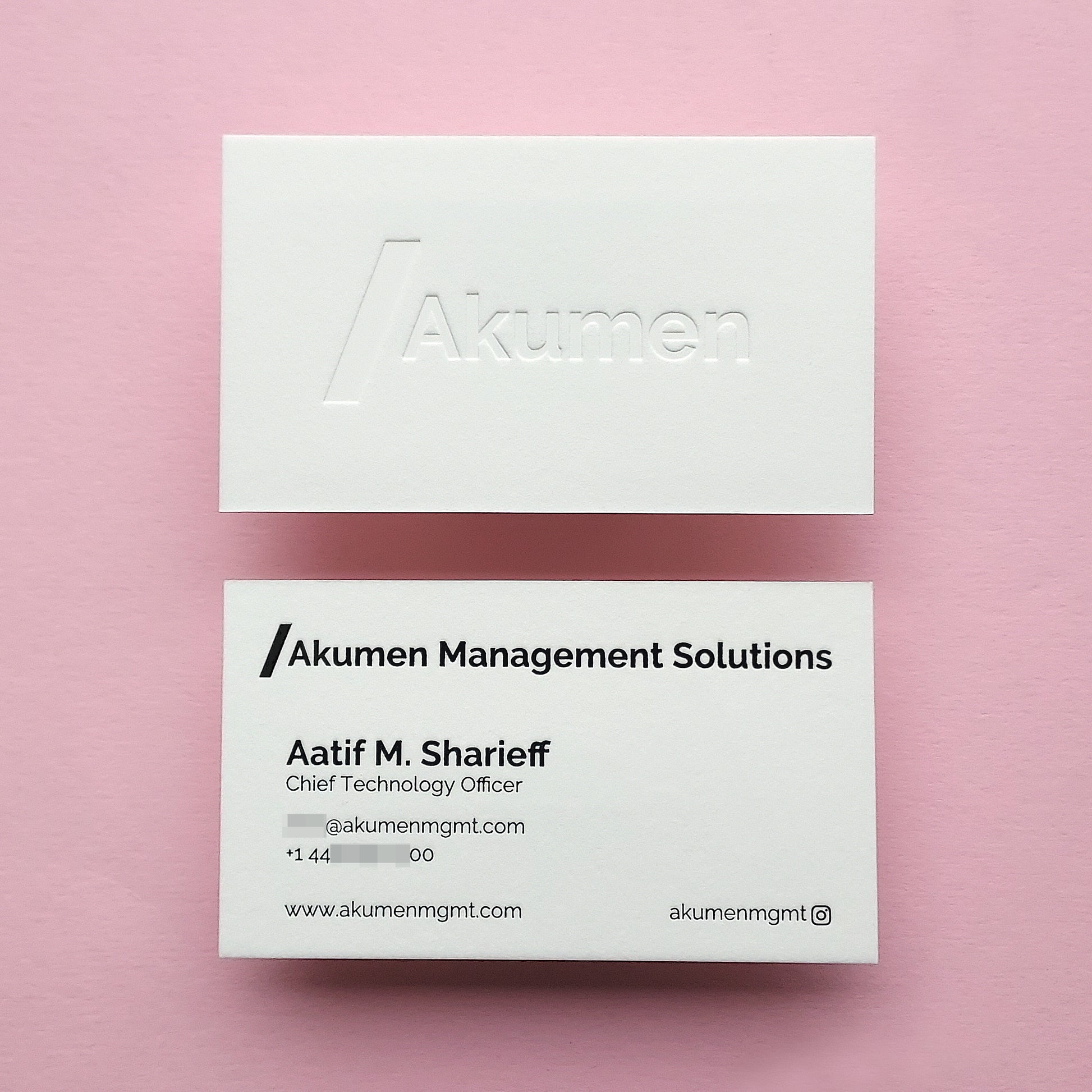 Cotton branding card with gold foil