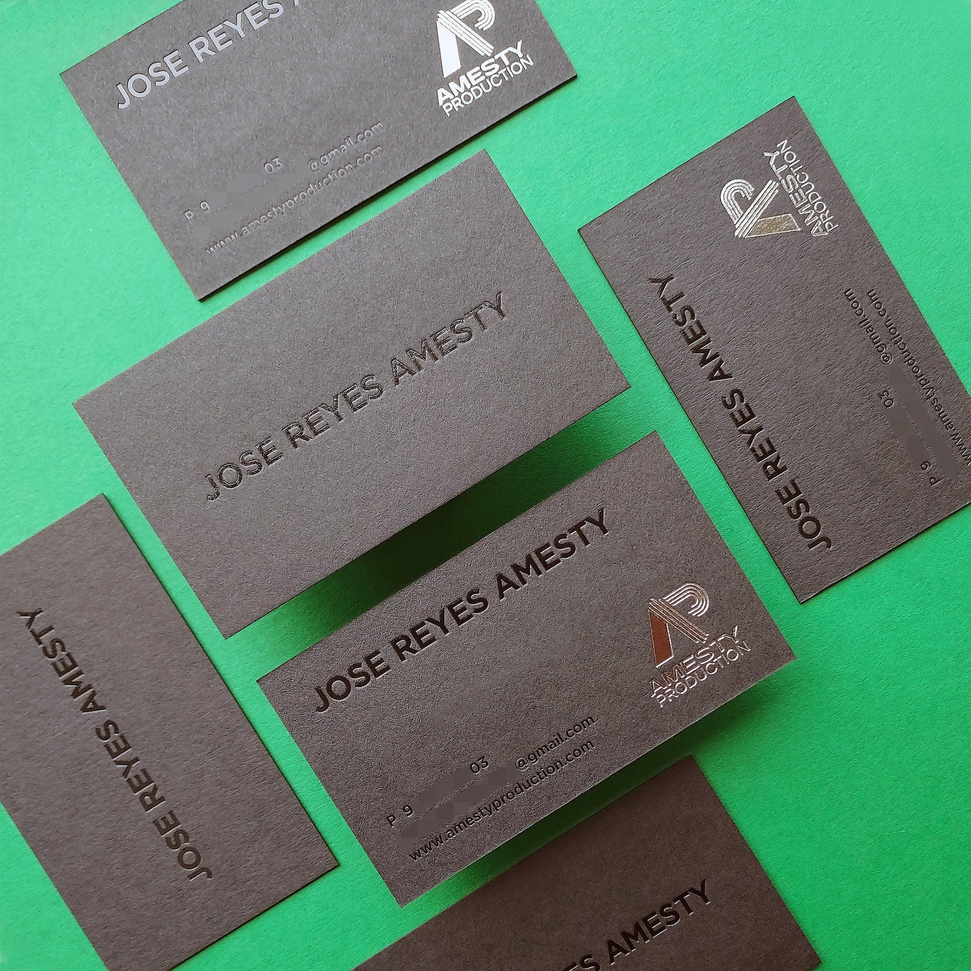 Exclusive handmade black card with luxury deboss