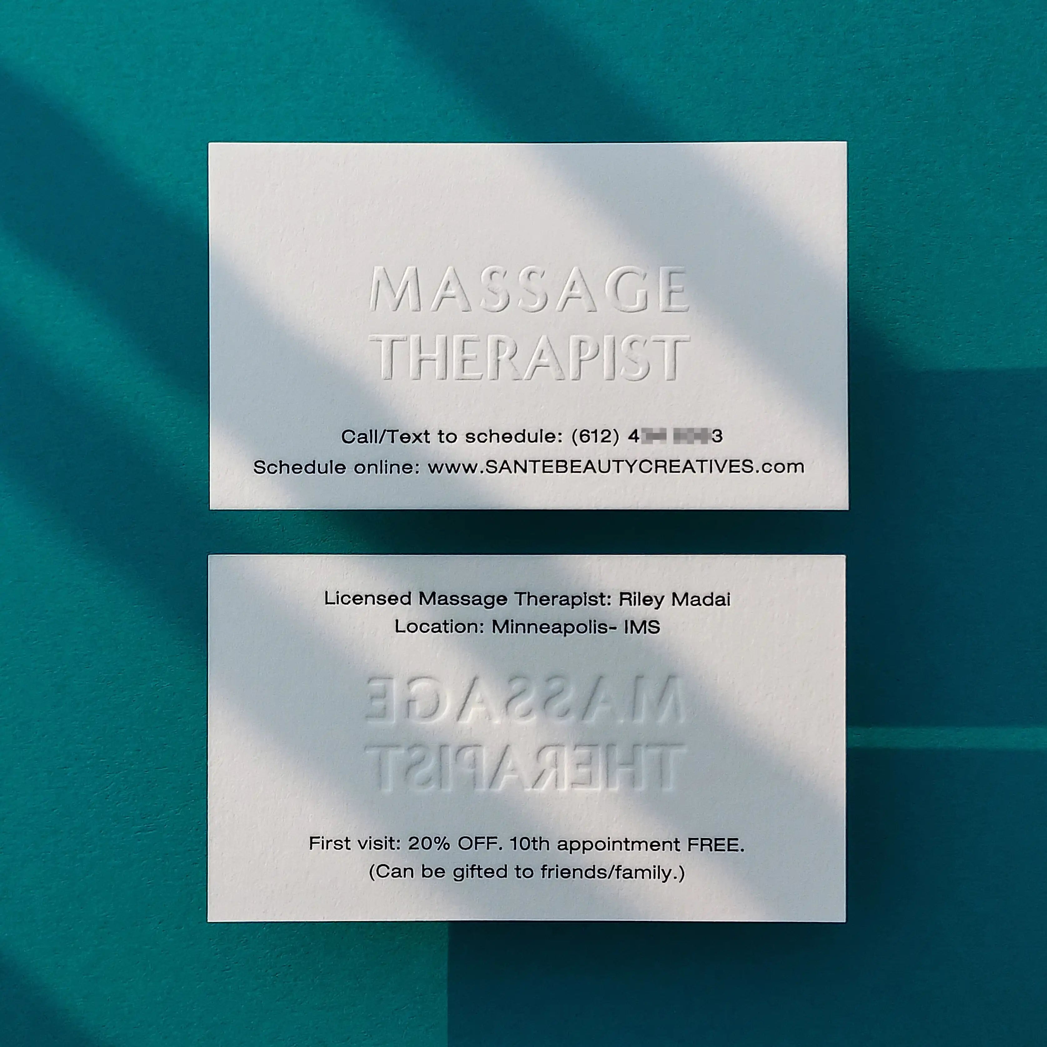 OddPlanPrint presents a 45pt cotton business card with a prominent emboss and black foil, conveying a sense of luxury and quality.